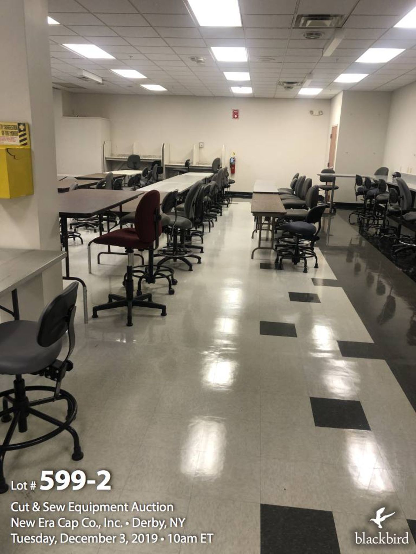 Lot of approx. 50 office and lab-height chairs in cafeteria - Image 2 of 2