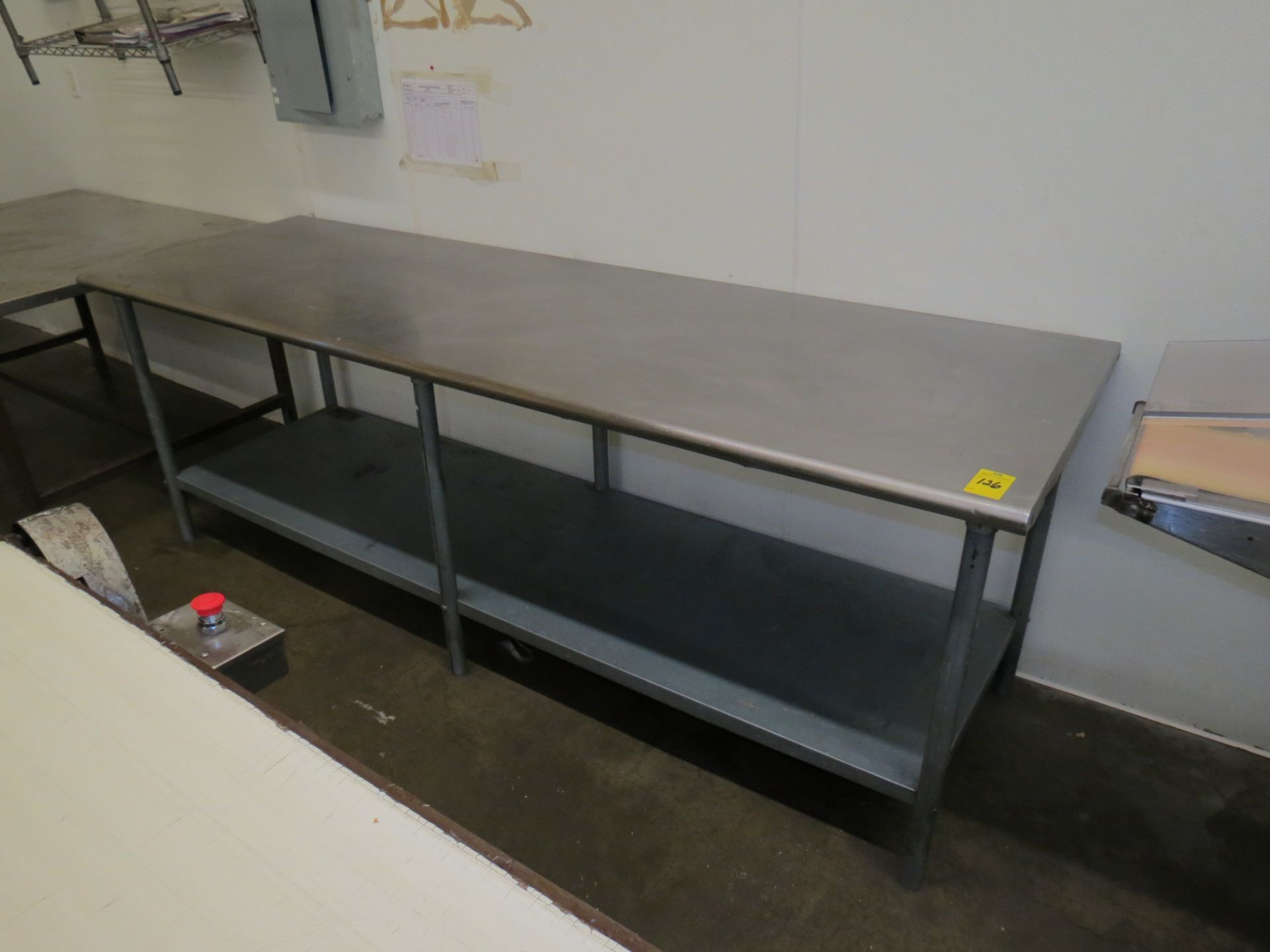 STAINLESS STEEL TABLE WITH 30" X 96" BELT