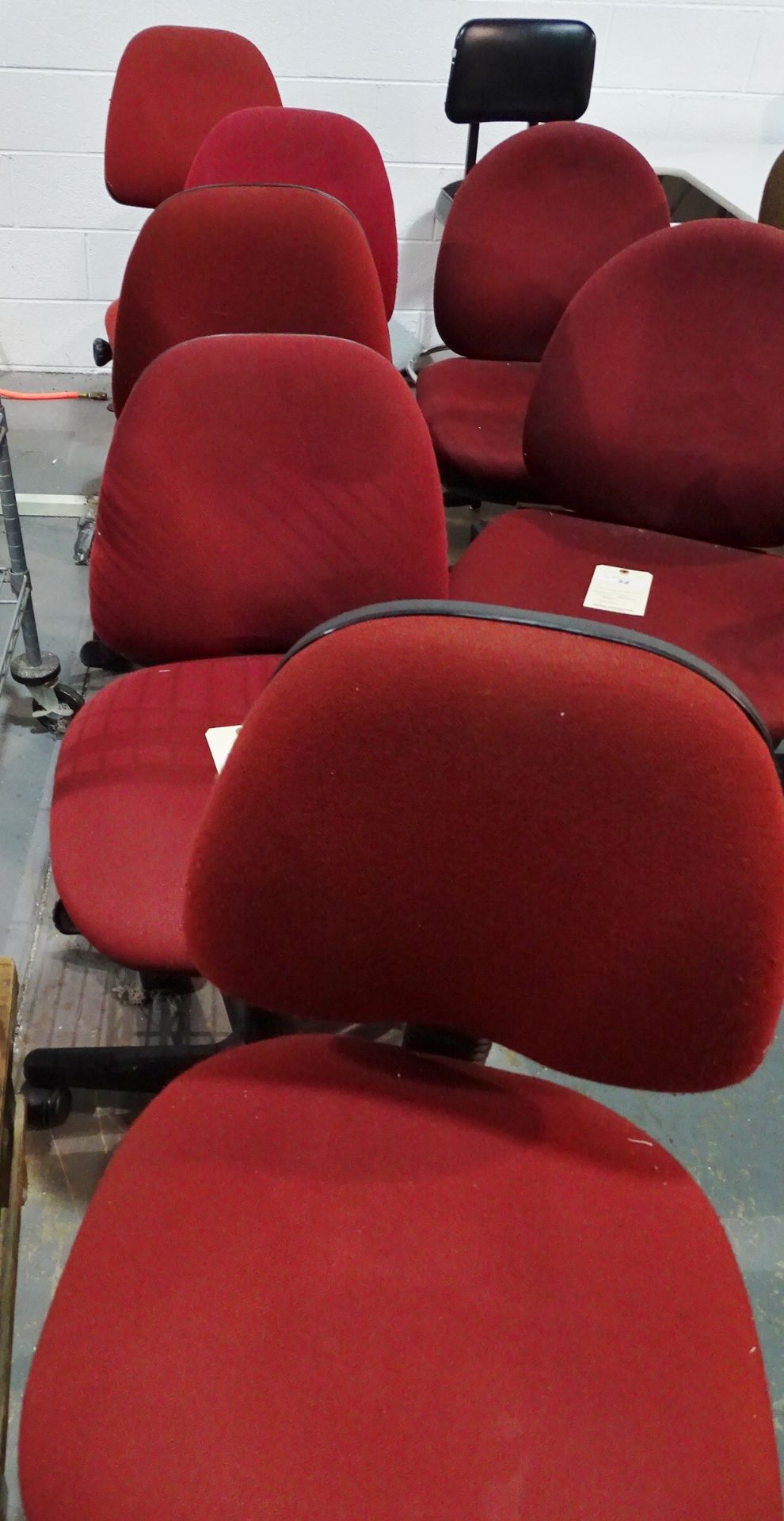 Upholstered Maroon Swivel Posture Chairs (5) - Image 2 of 3