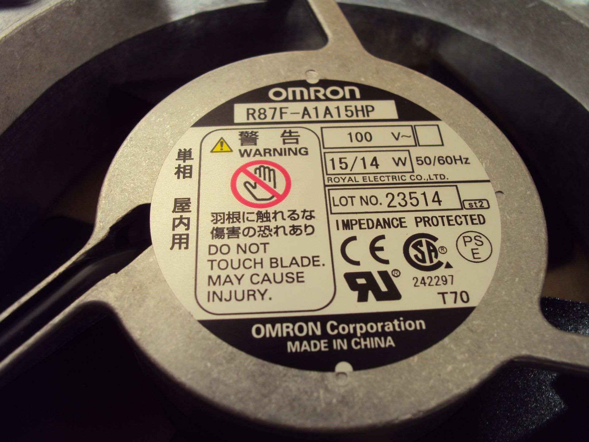 (5) Omron R87F-A1A15HP Electronic Enclosure Cooling Fans - Image 3 of 4