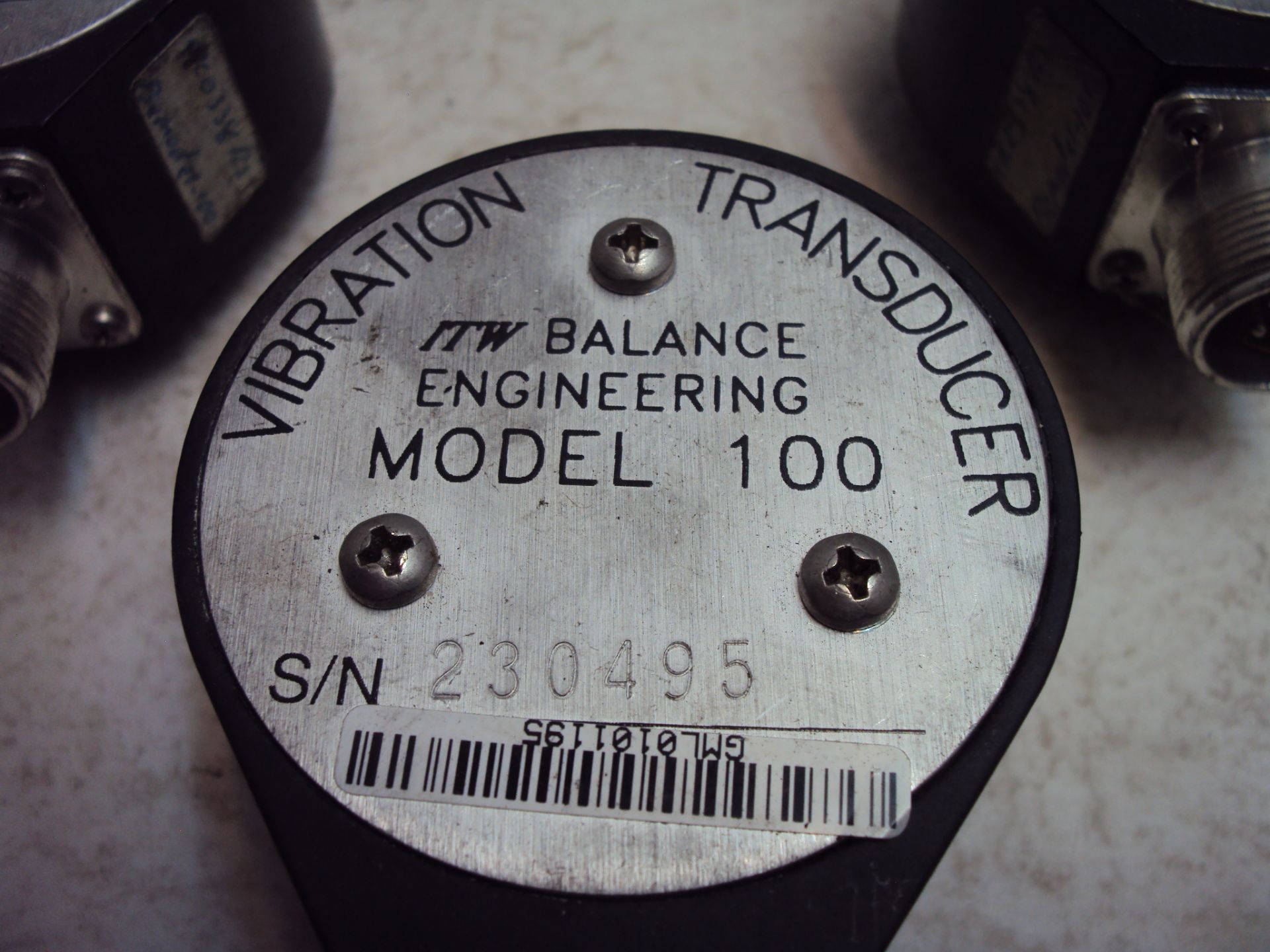(3) ITW Balance Engineering Model 100 Vibration Transducers - Image 2 of 3