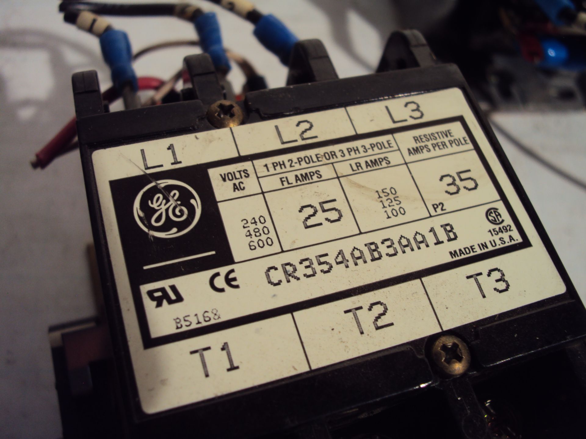 (3) General Electric CR354ABBAA1B Motor Starter Magnetic Contactors - Image 5 of 5