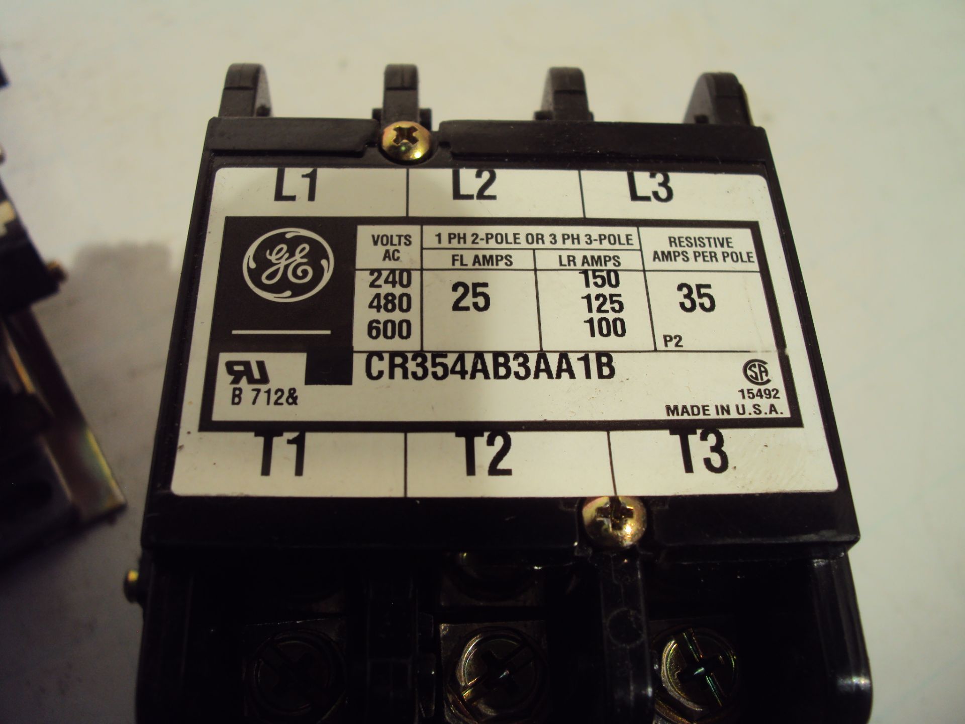 (3) General Electric CR354ABBAA1B Motor Starter Magnetic Contactors - Image 4 of 4