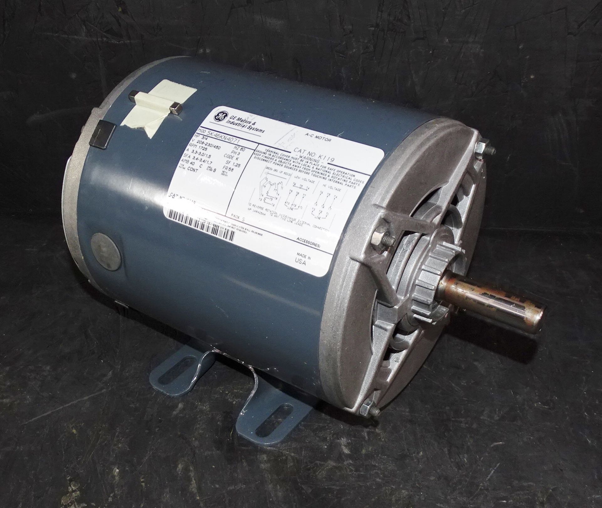 G.E. Model 5K46KN4071, K119, 3/4-HP Electric Motor - Image 4 of 9