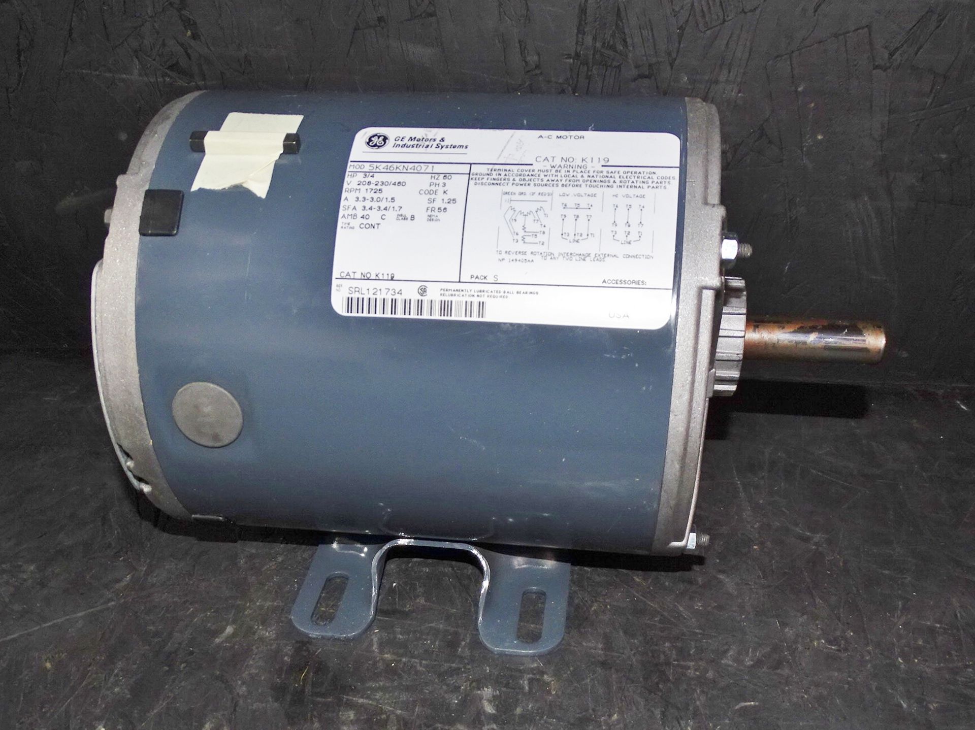 G.E. Model 5K46KN4071, K119, 3/4-HP Electric Motor