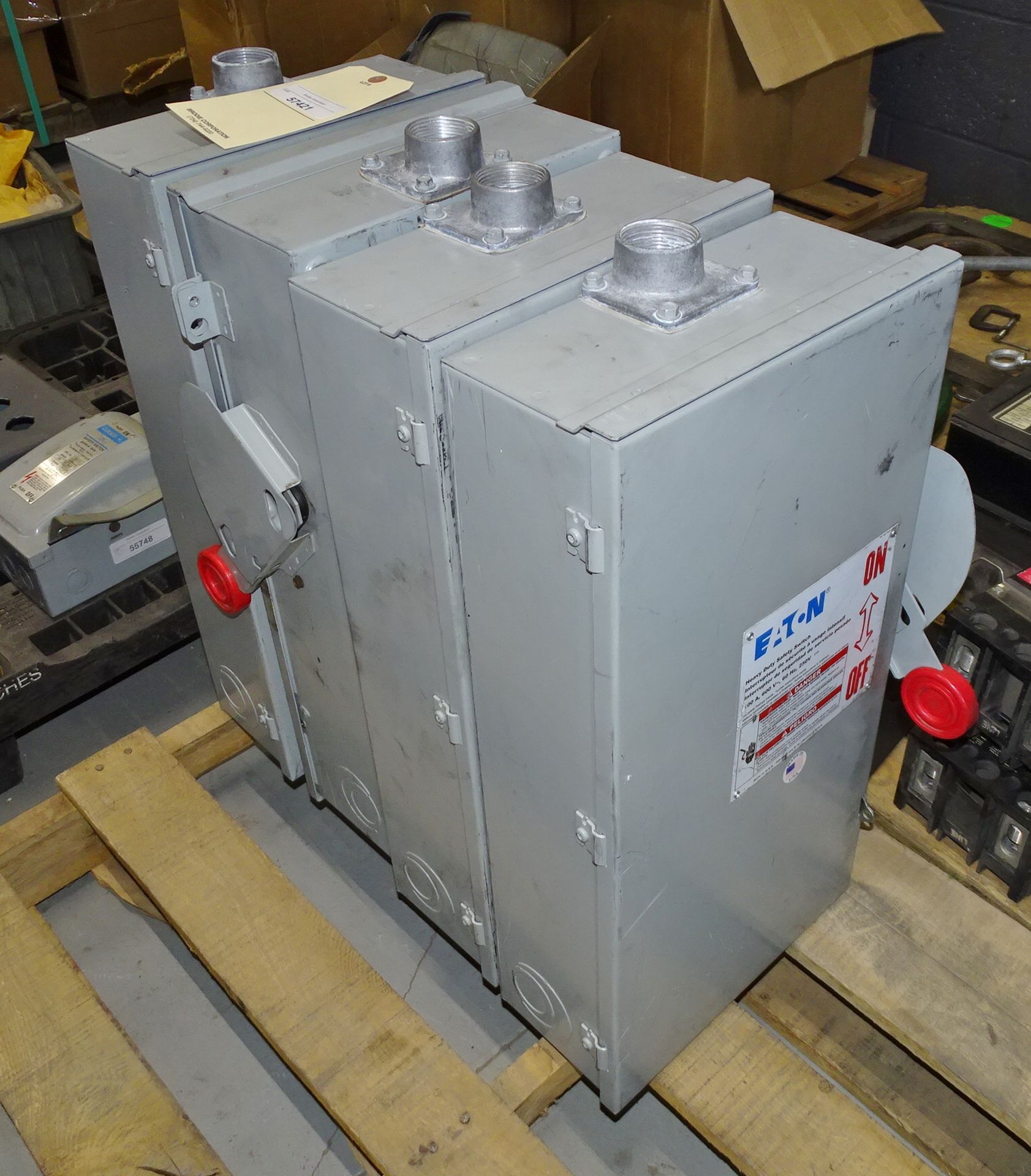 4 Eaton 100 amp 600 Volt Electric Breaker Boxes