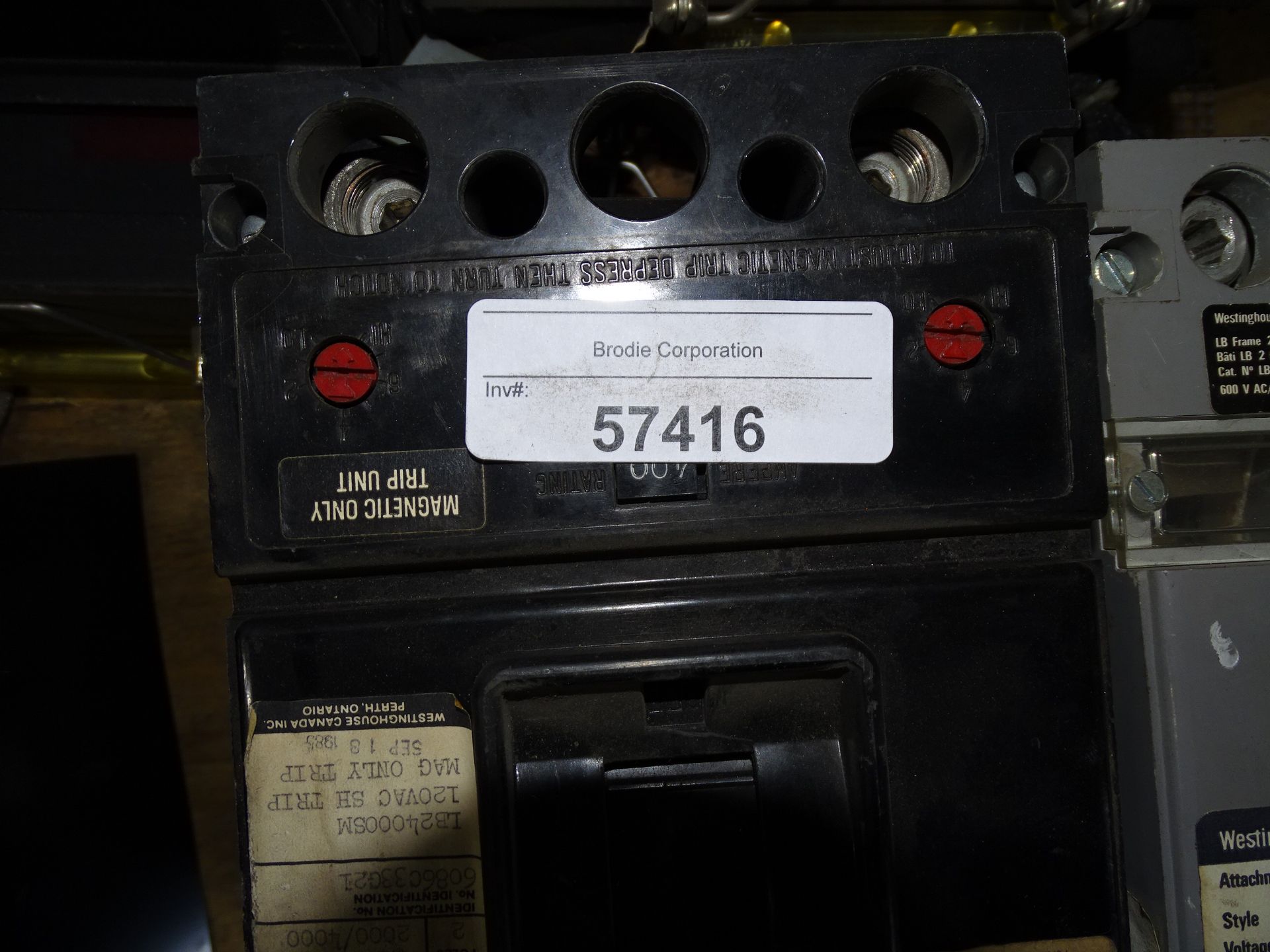 400amp Breaker Switches 600 Volt Max Westinghouse - Image 3 of 3