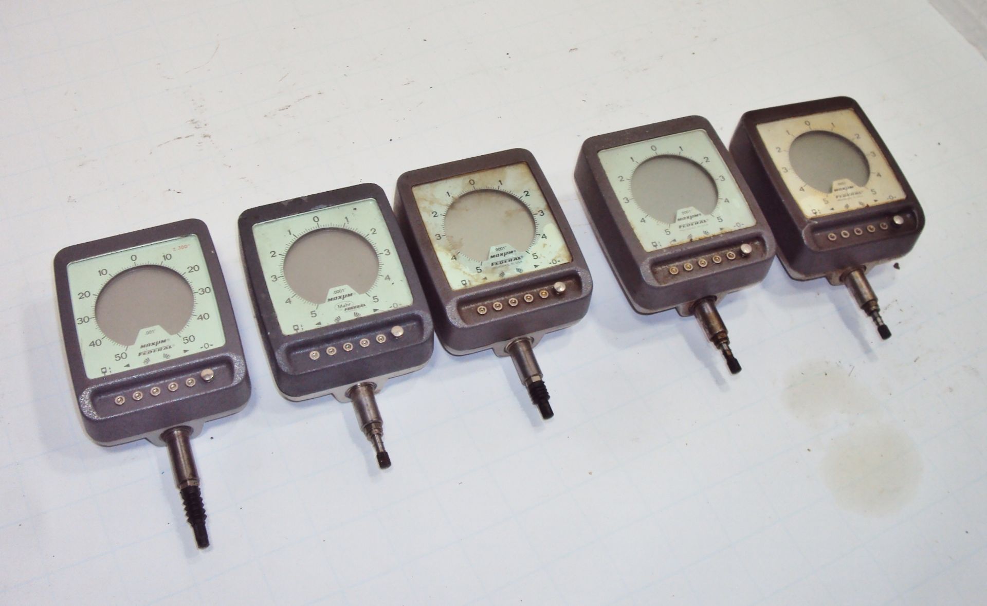 (5) Mahr Federal Maxum Electronic Indicators - Parts or Repair