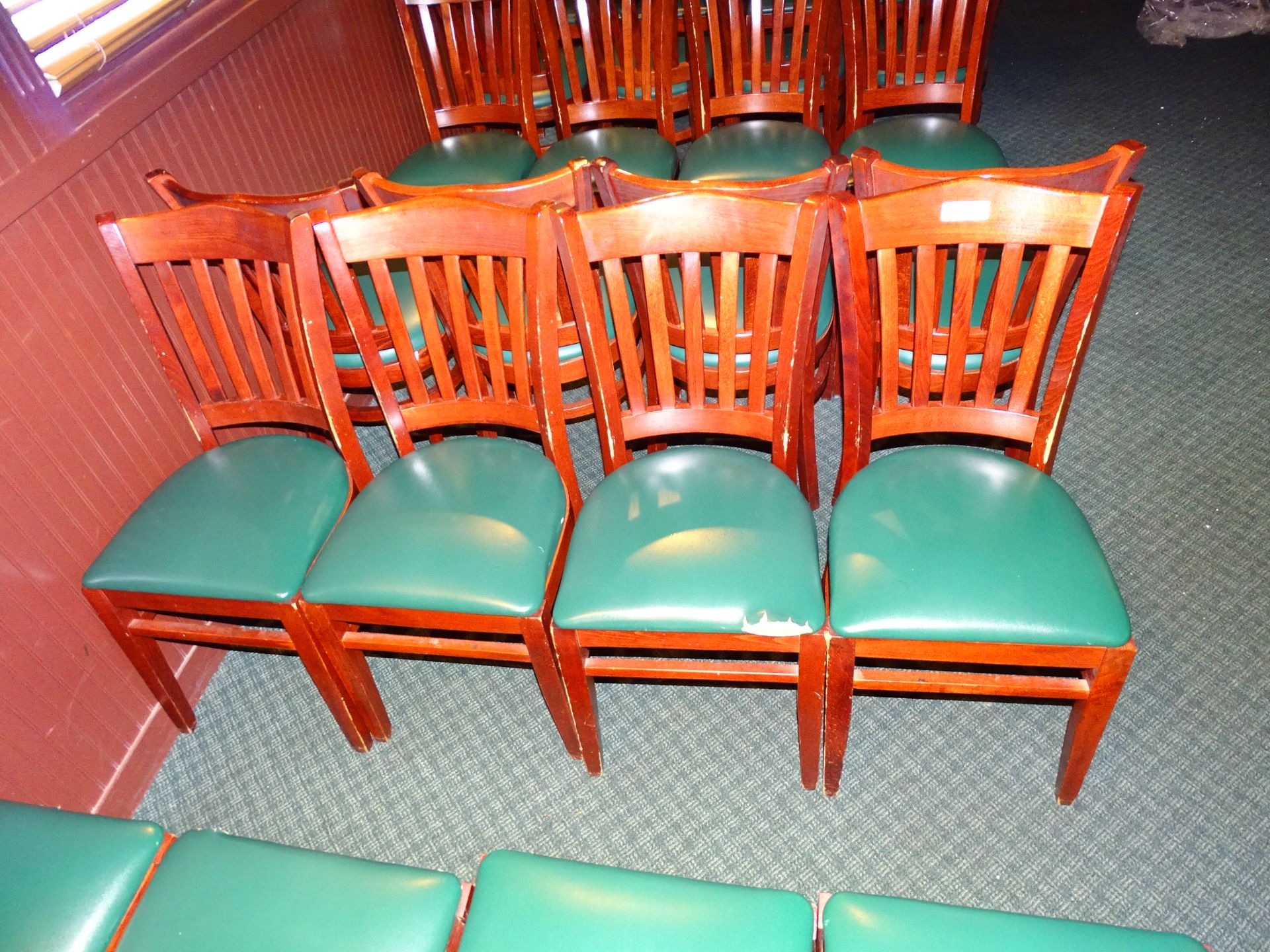 Sterling Seating Vinyl Cushioned Wooden Chairs