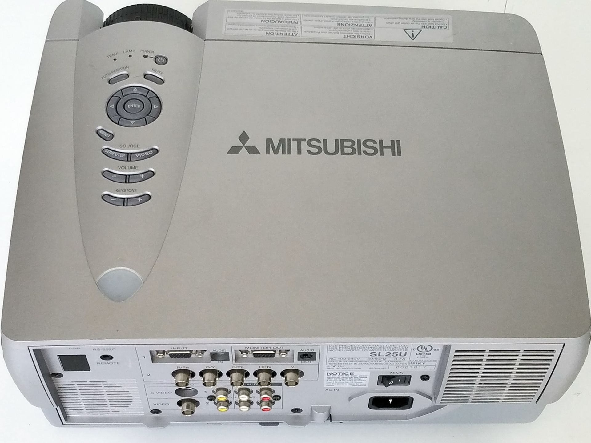 Mitsubishi SL25U LCD Projector w/Remote - Image 4 of 5