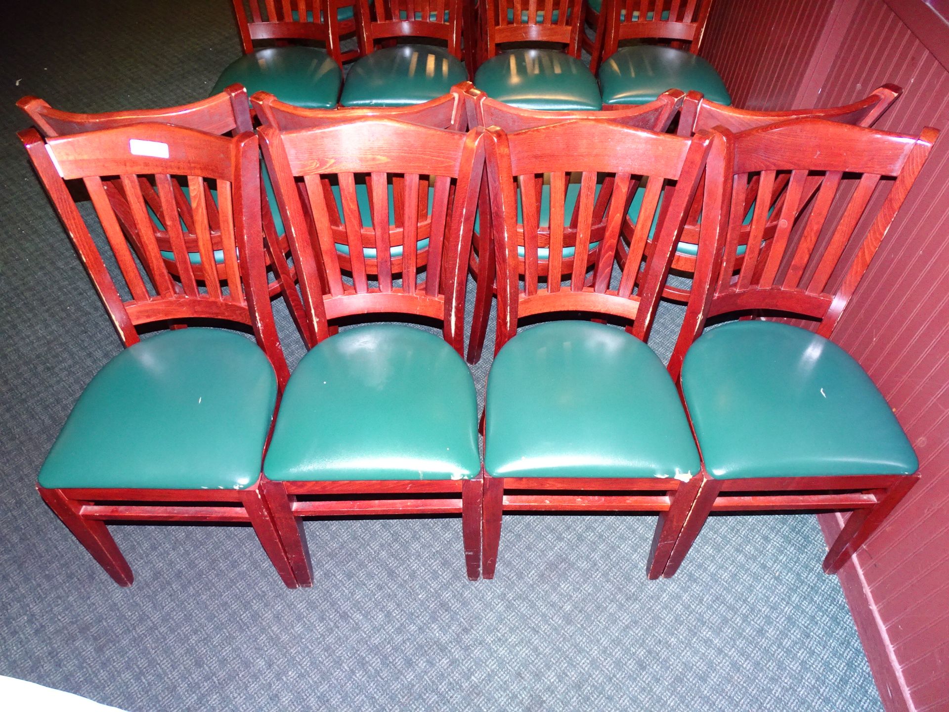 Sterling Seating Vinyl Cushioned Wooden Chairs