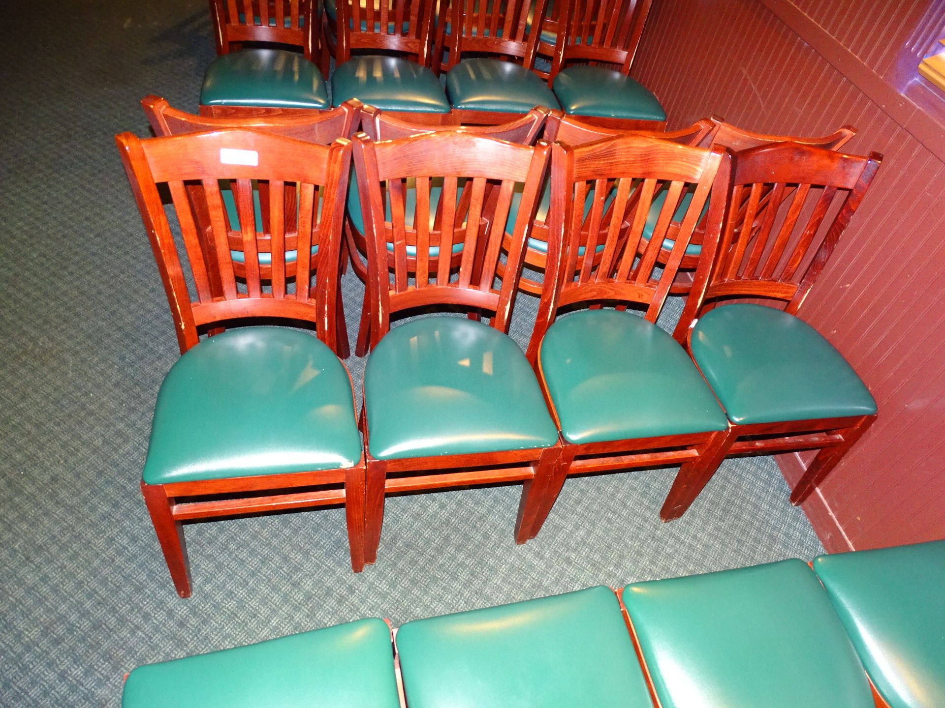 Sterling Seating Vinyl Cushioned Wooden Chairs