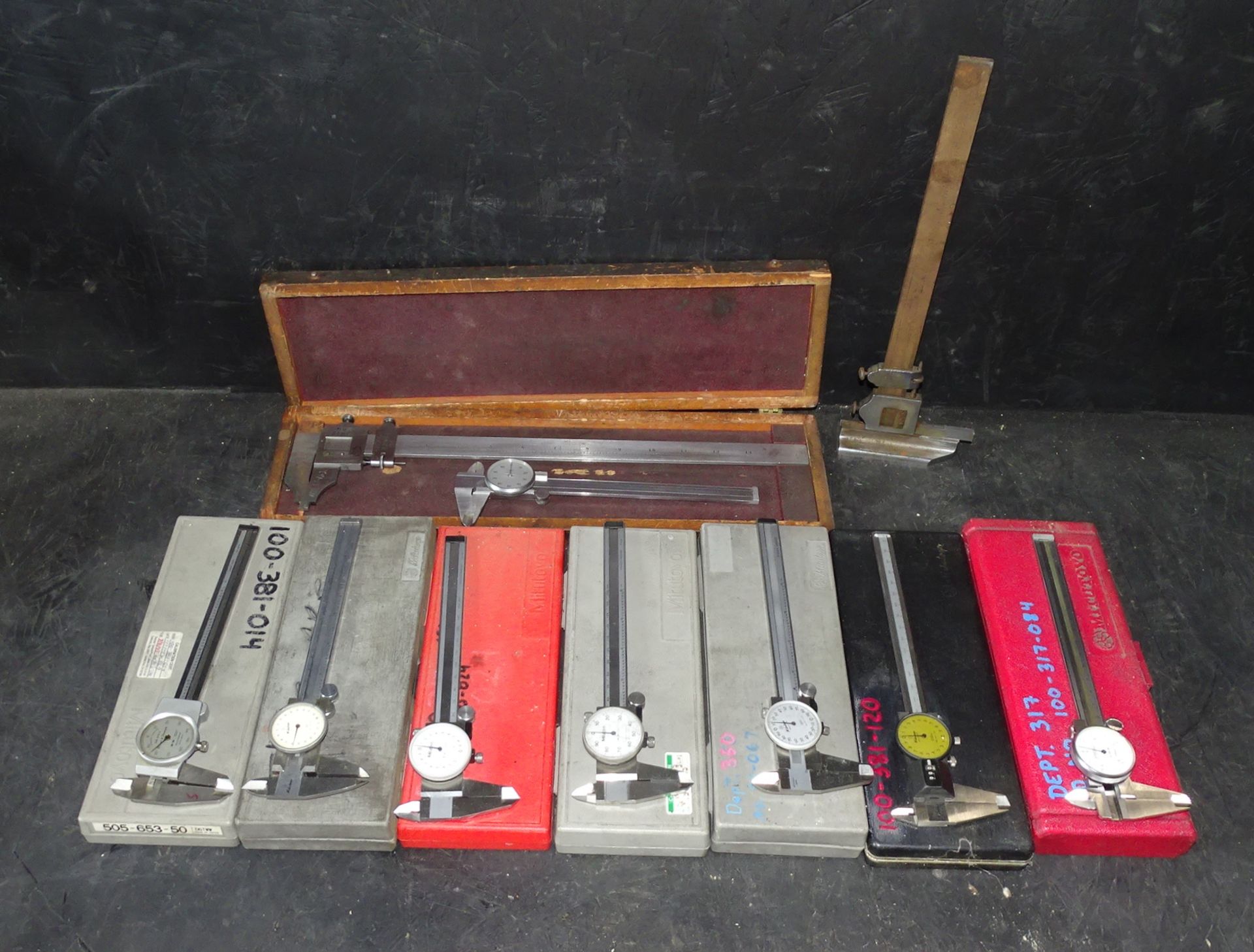 Assorted Inspection Calipers & Height Gage