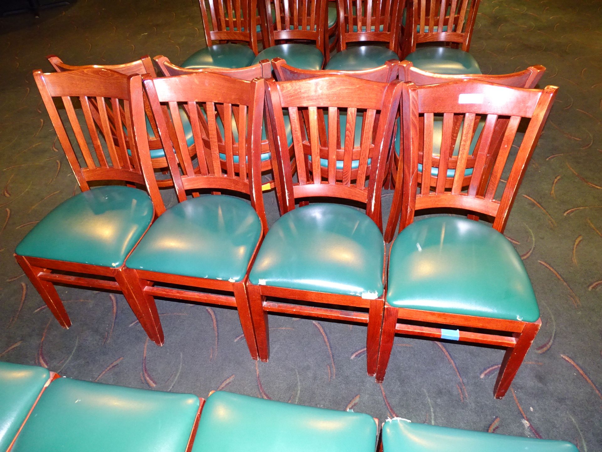 Sterling Seating Vinyl Cushioned Wooden Chairs