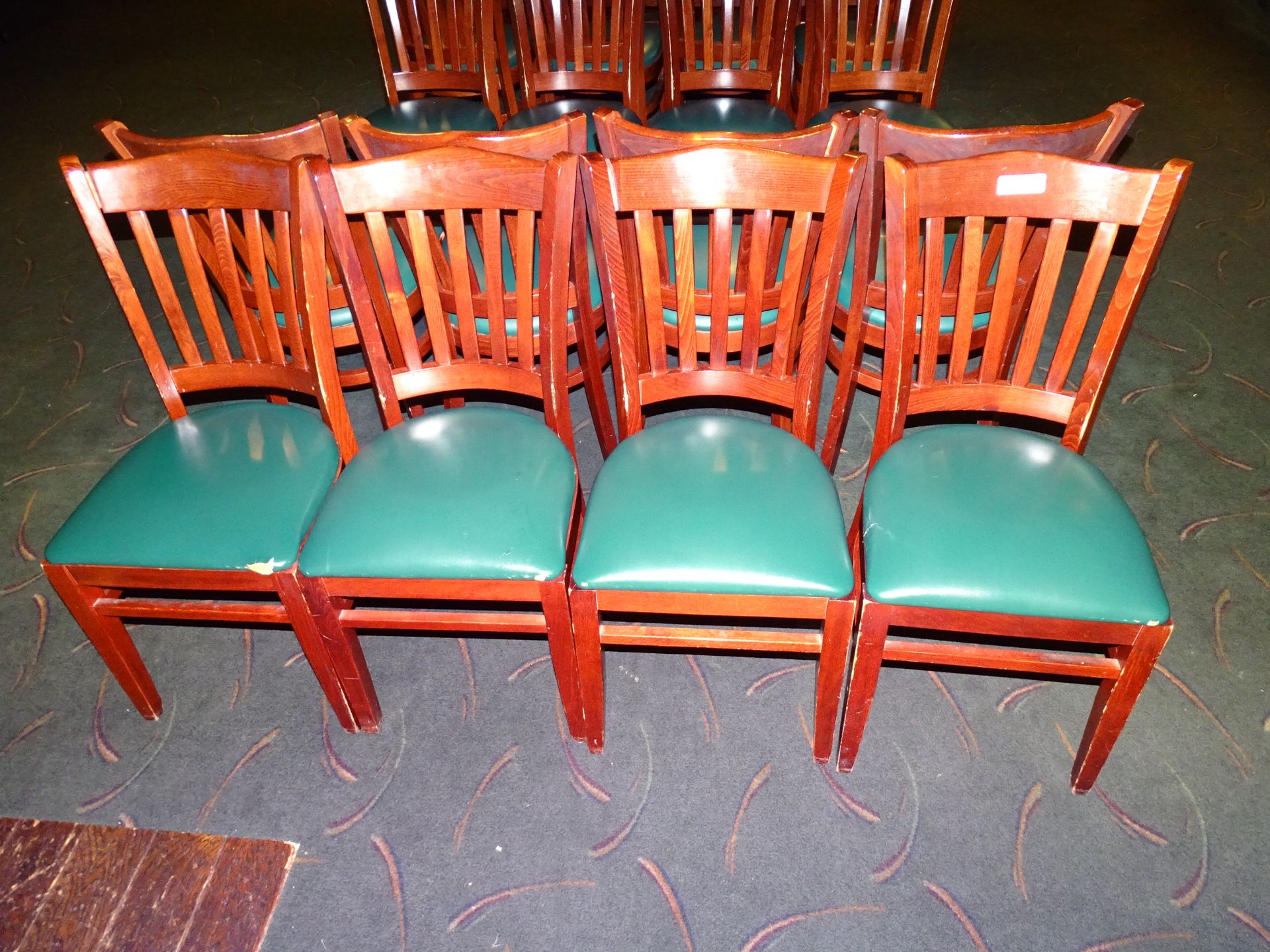 Sterling Seating Vinyl Cushioned Wooden Chairs