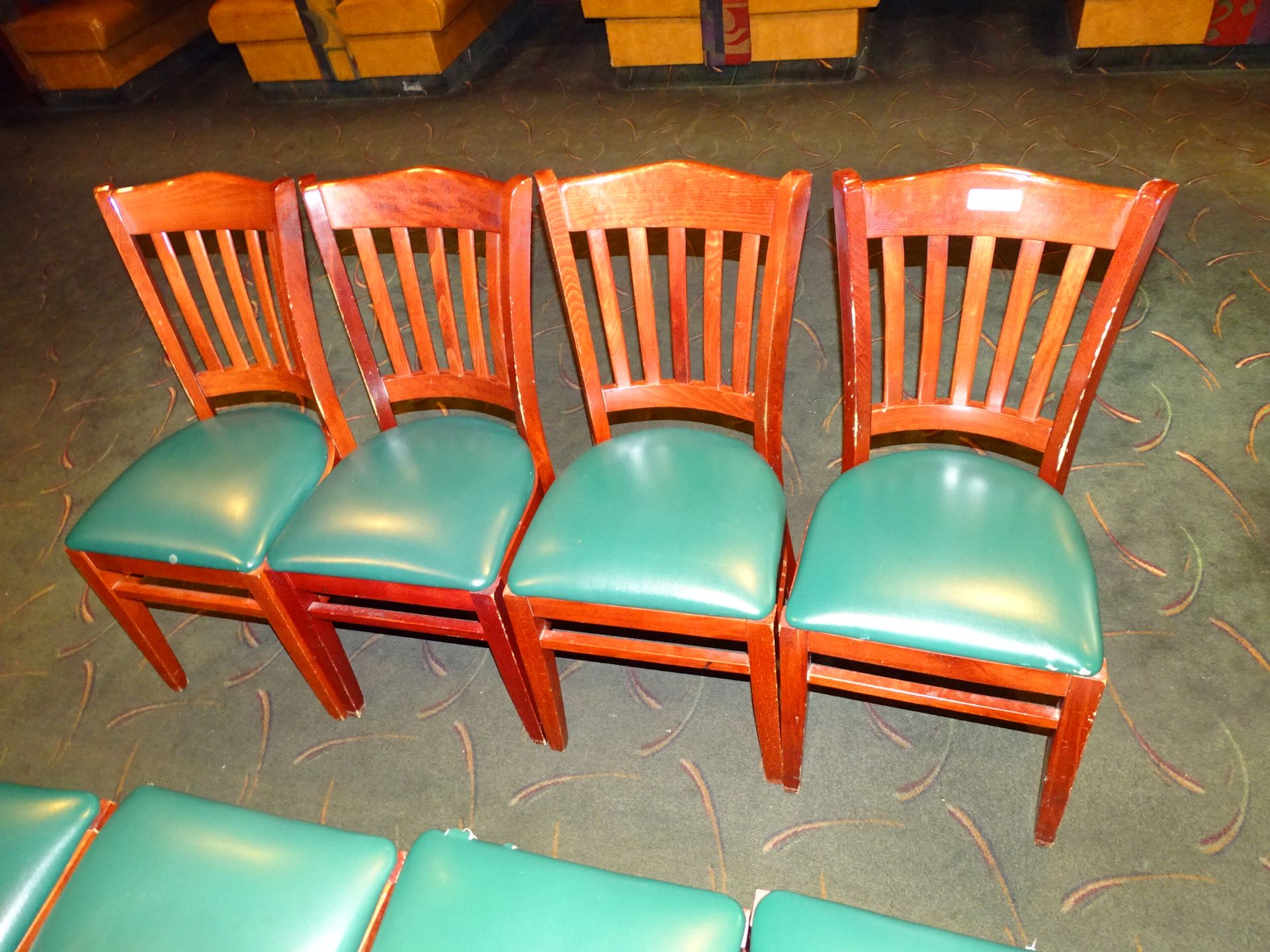 Sterling Seating Vinyl Cushioned Wooden Chairs