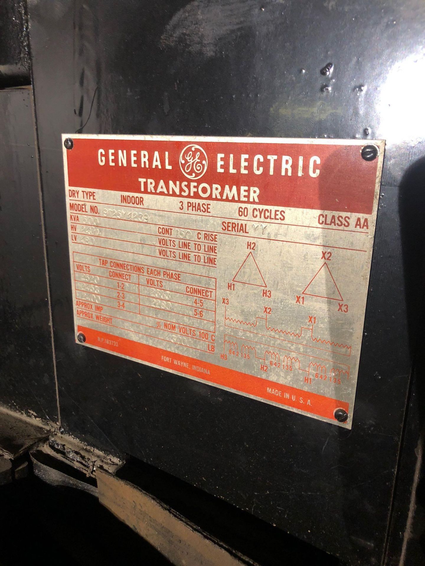 General Electric Transformer Model 9T25Y4239 - Image 2 of 3