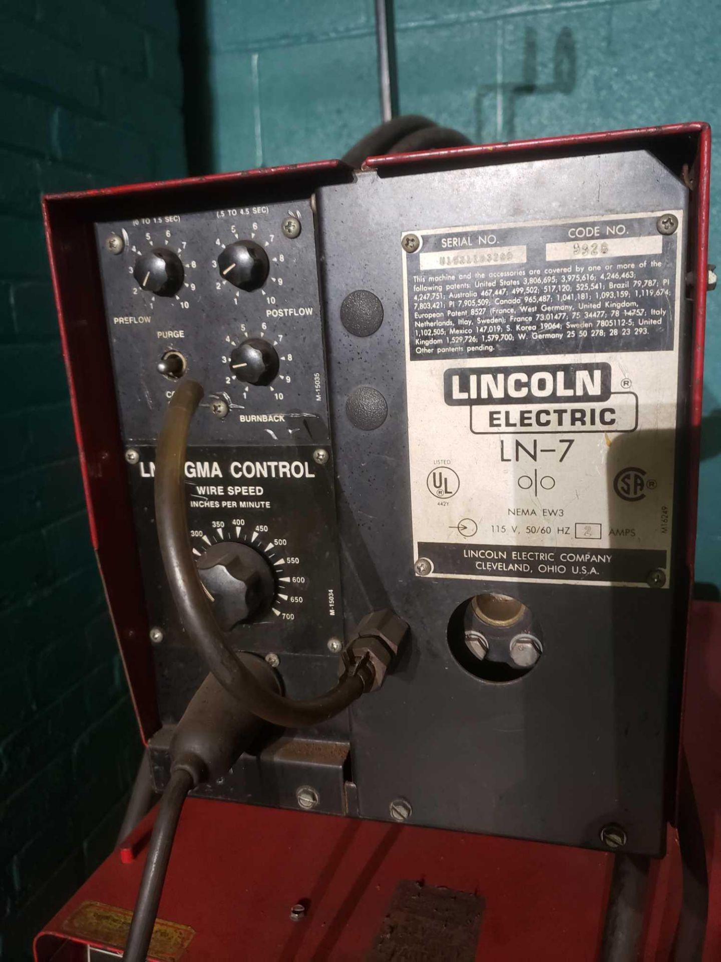 Lincoln Electric LN-7 Wire Feed Welder CV-300 - Image 2 of 3