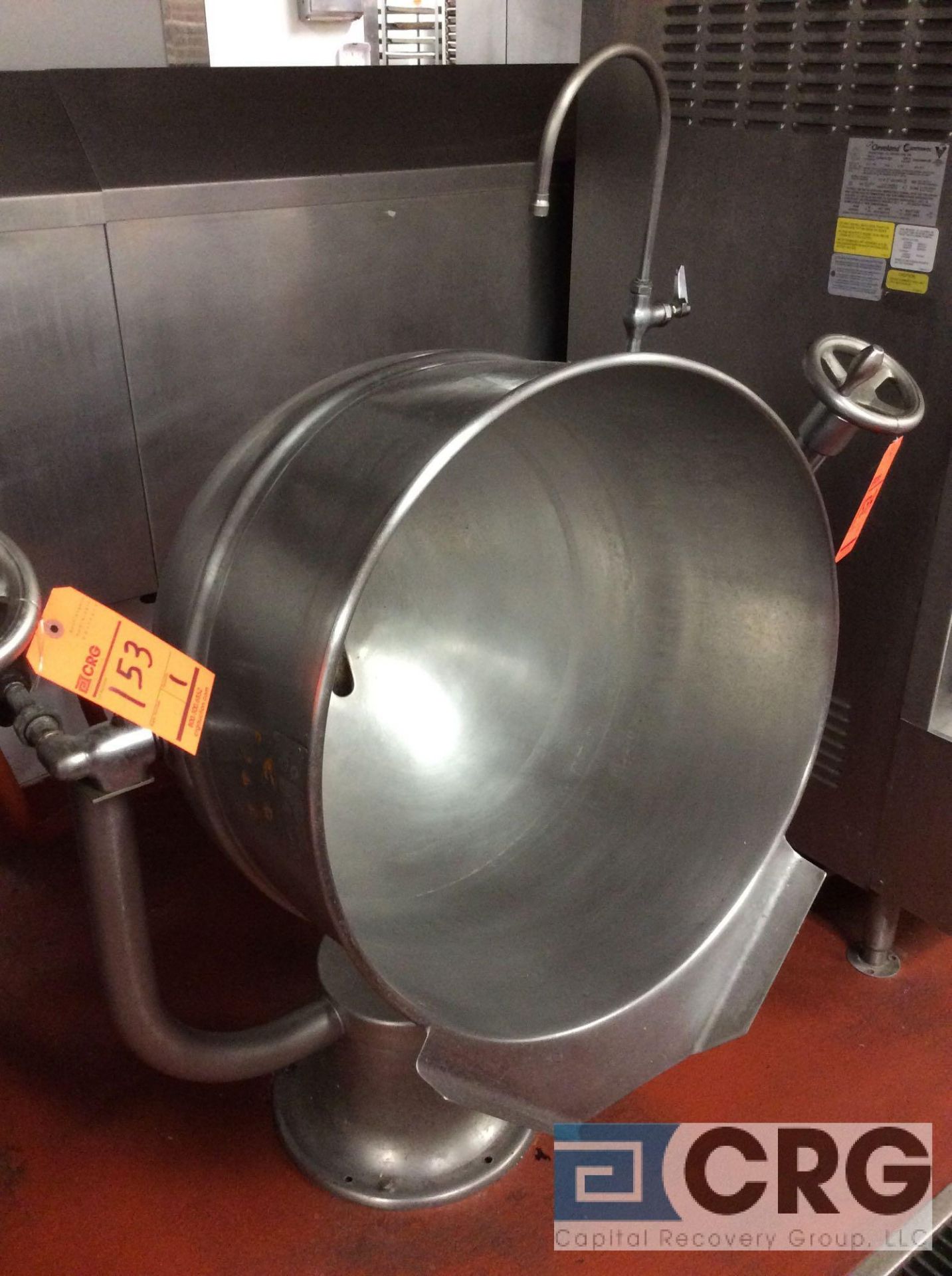 GROEN stainless steel, gas, tilting steam kettle 40 gallon capacity, s/n D2T-40, s/n 127256 (