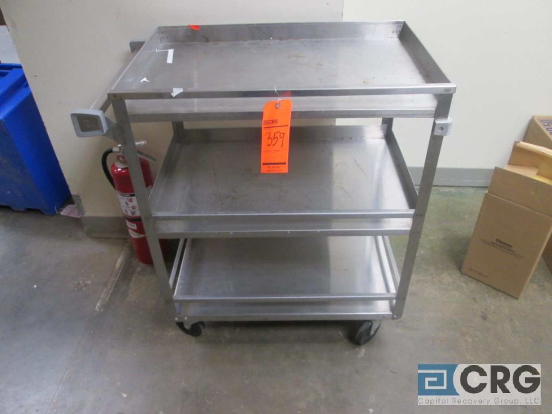 Lot of (3) assorted stainless steel tables, (4) assorted stainless steel carts, (3) Rubbermaid - Image 3 of 7