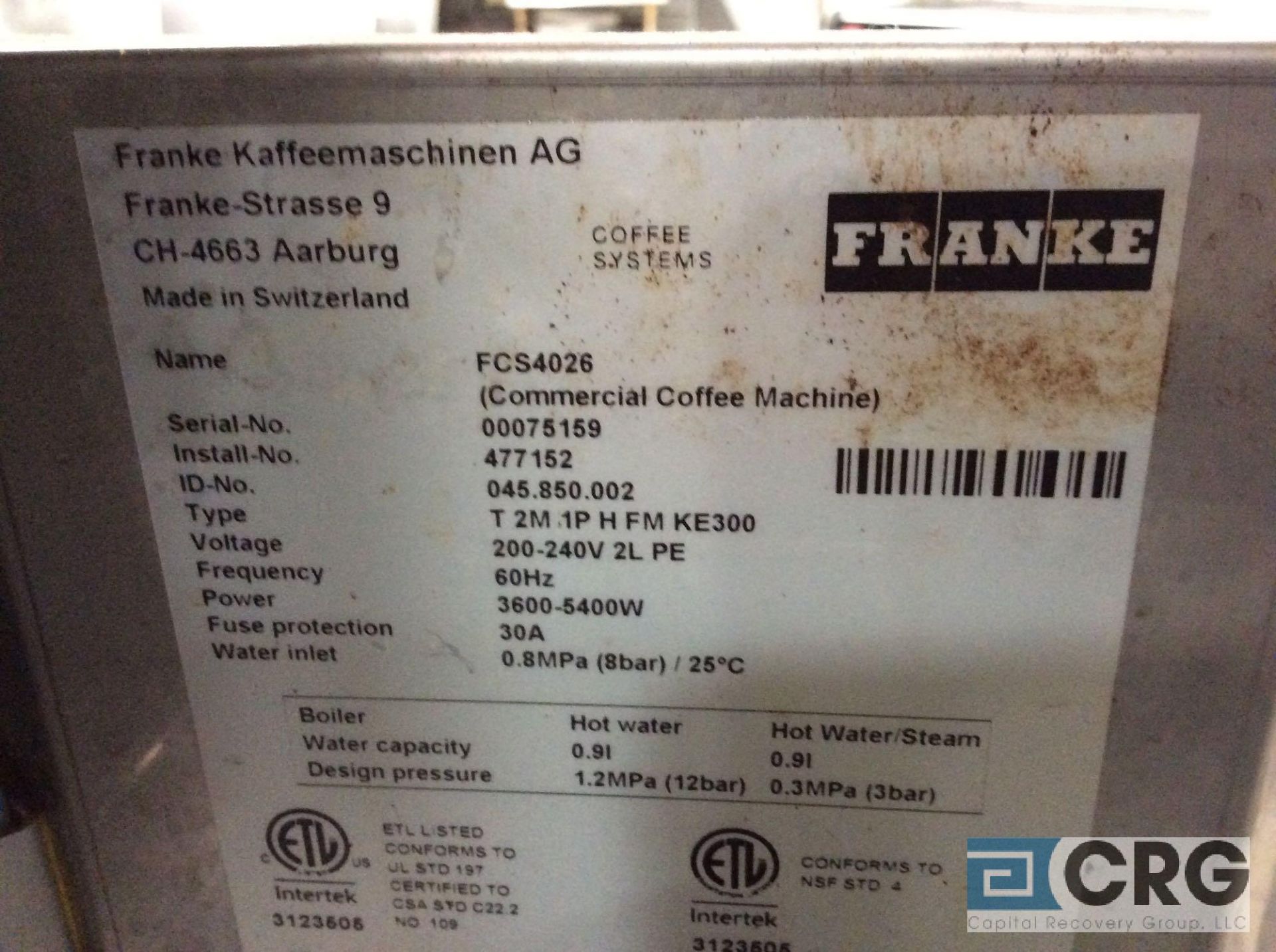 (1) Franke, FM850 Foam Master Espresso Machine (kitchen) - Image 4 of 4