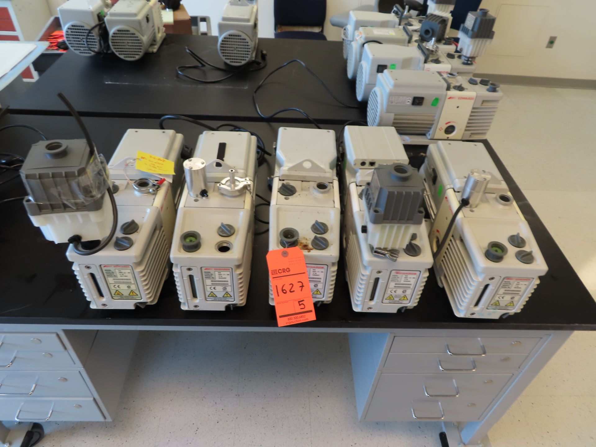 Lot of (5) Edwards RV8 vacuum pumps, located wing A, 3rd floor, room 310E