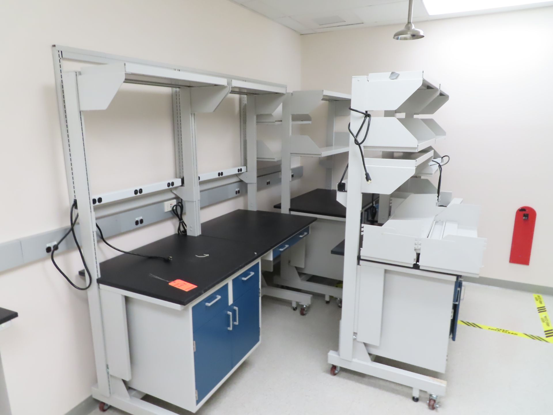 Lot of (10) assorted Kewaunee Scientific mobile lab counters, located in D wing, 3rd floor, room