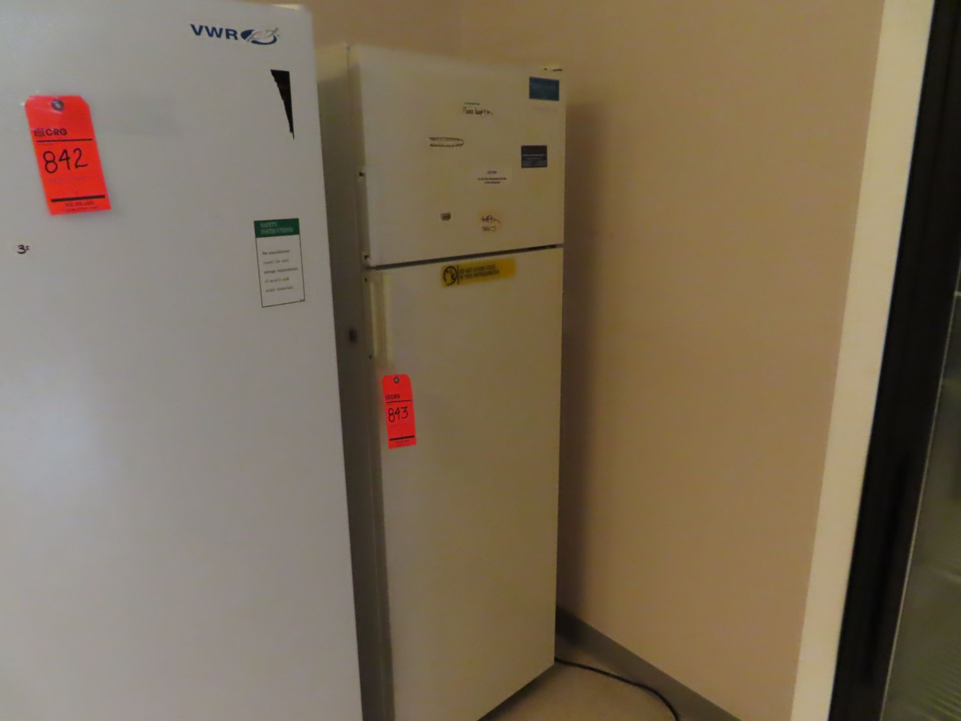 VWR refrigerator/freezer, located B wing, 3rd floor, room 357A