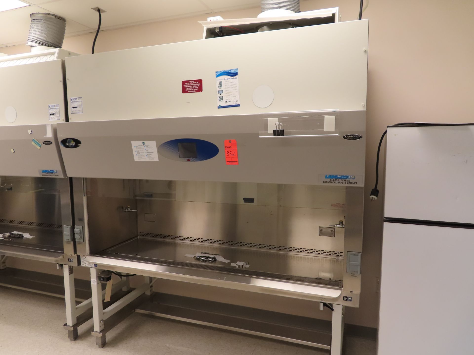 NuAire A2 Laminar flow class II biologic safety cabinet, stainless steel interior, 5'10" X 23",