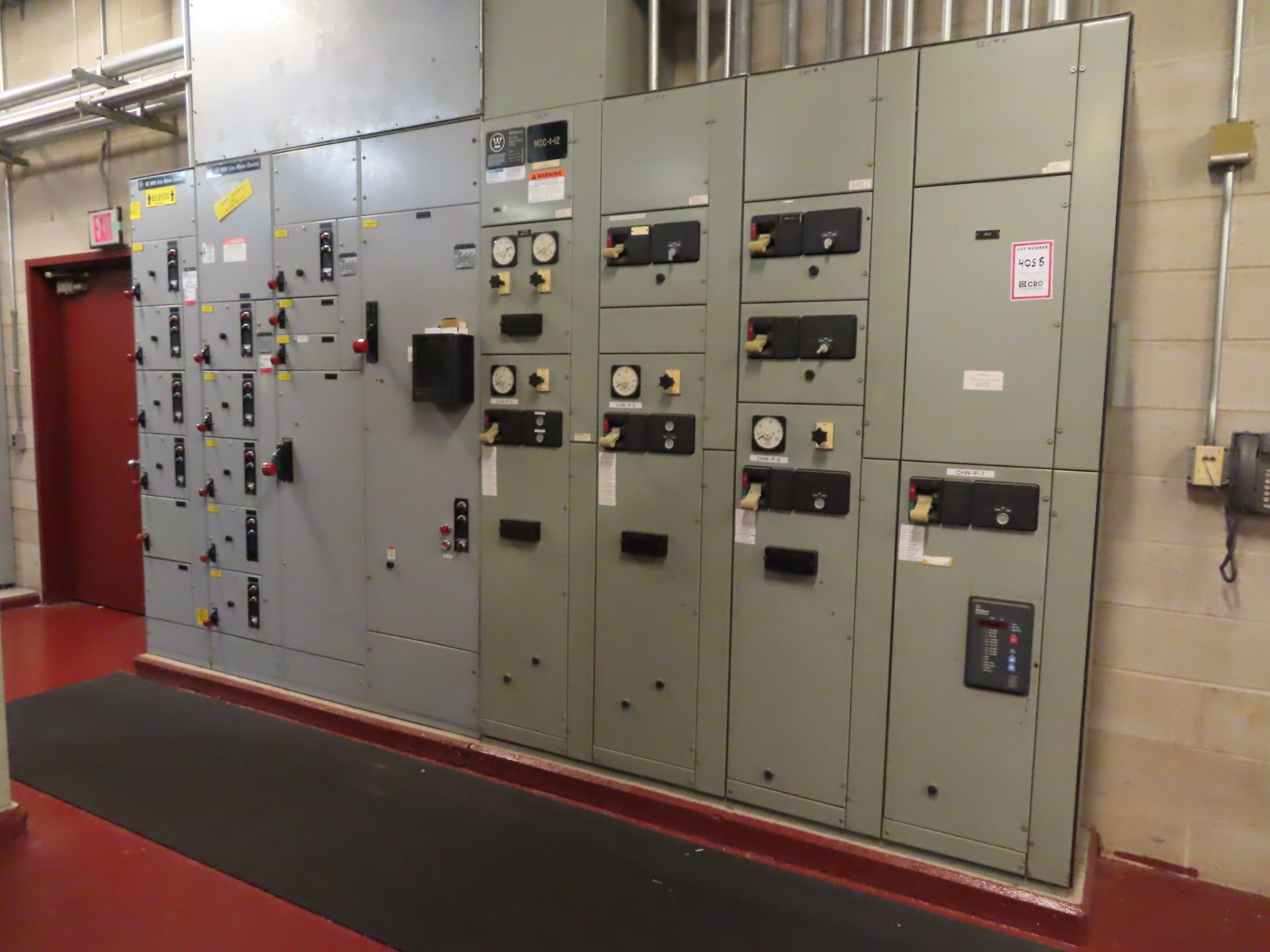 Lot incuding: (1) GE 8000 Line motor control, 4 panel with (15) starters, (1) Westinghouse MC-1-12