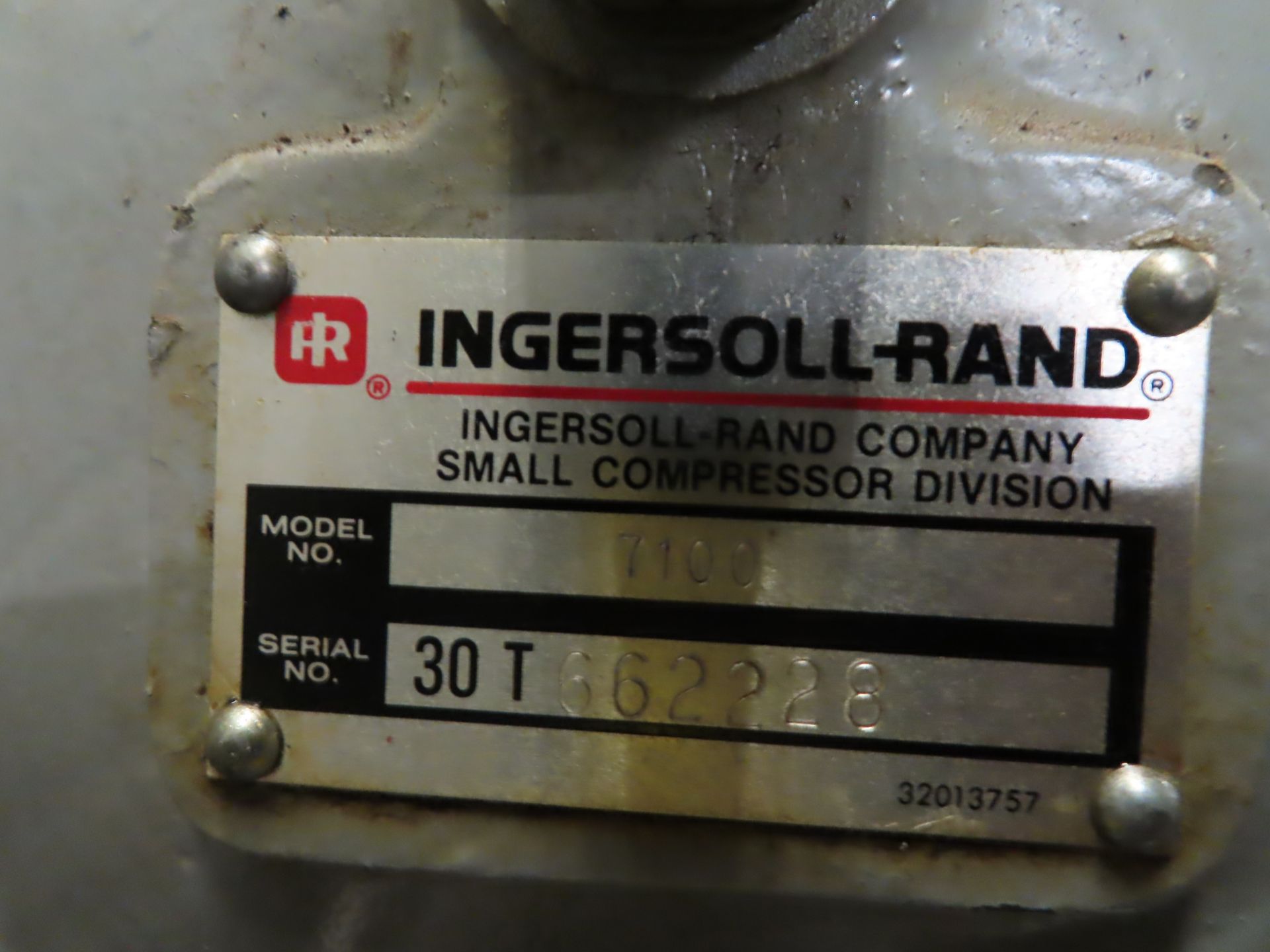 Lot of (2) Ingersoll Rand horizontal tank mount air compressors, 10 hp, both compressors mounted - Image 3 of 5