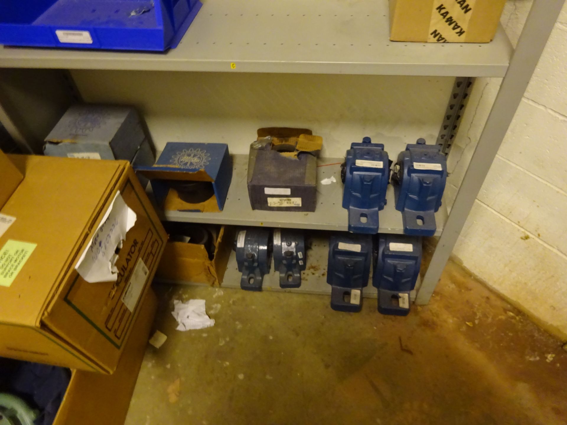 Parts and supplies store room (basement) including pumps, valves, pillow blocks, PVC, surplus - Image 9 of 10