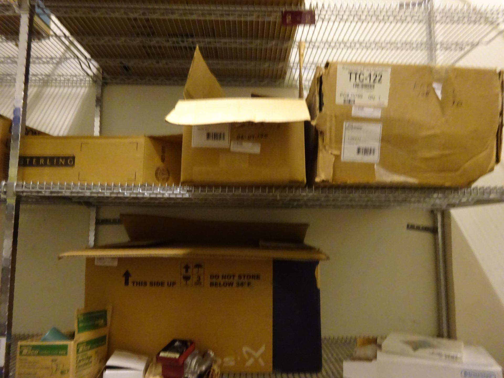 Parts and supplies store room (basement) including pumps, valves, pillow blocks, PVC, surplus - Image 8 of 10