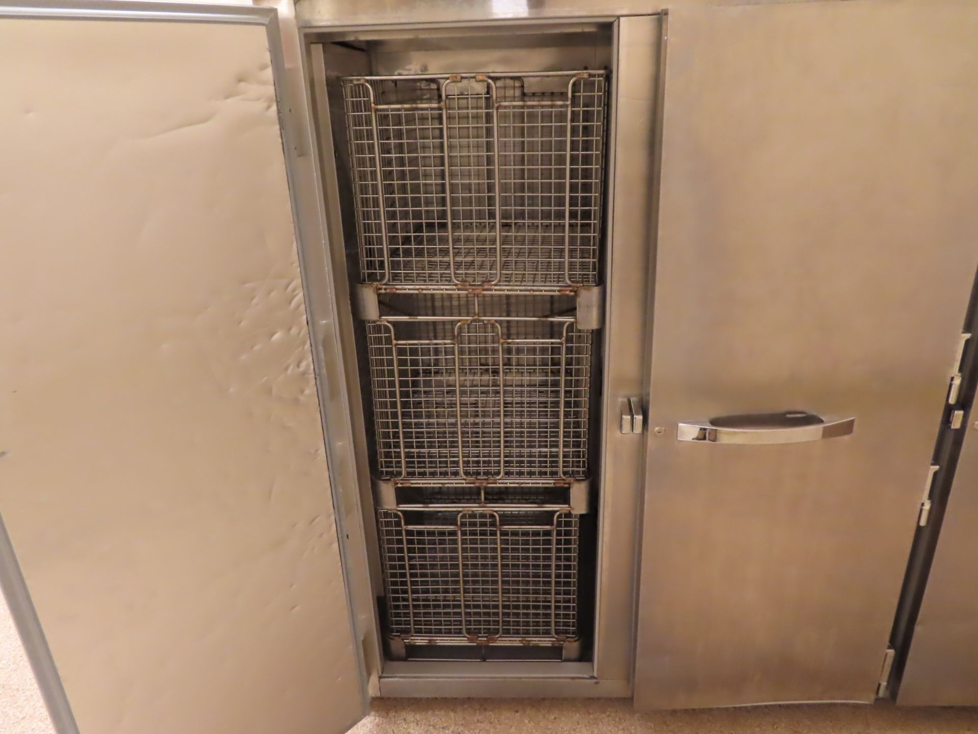 Darwin Chambers model DB084-AA stainless stability chamber, s/n 03141349, 3 door with (3) baskets - Image 2 of 3