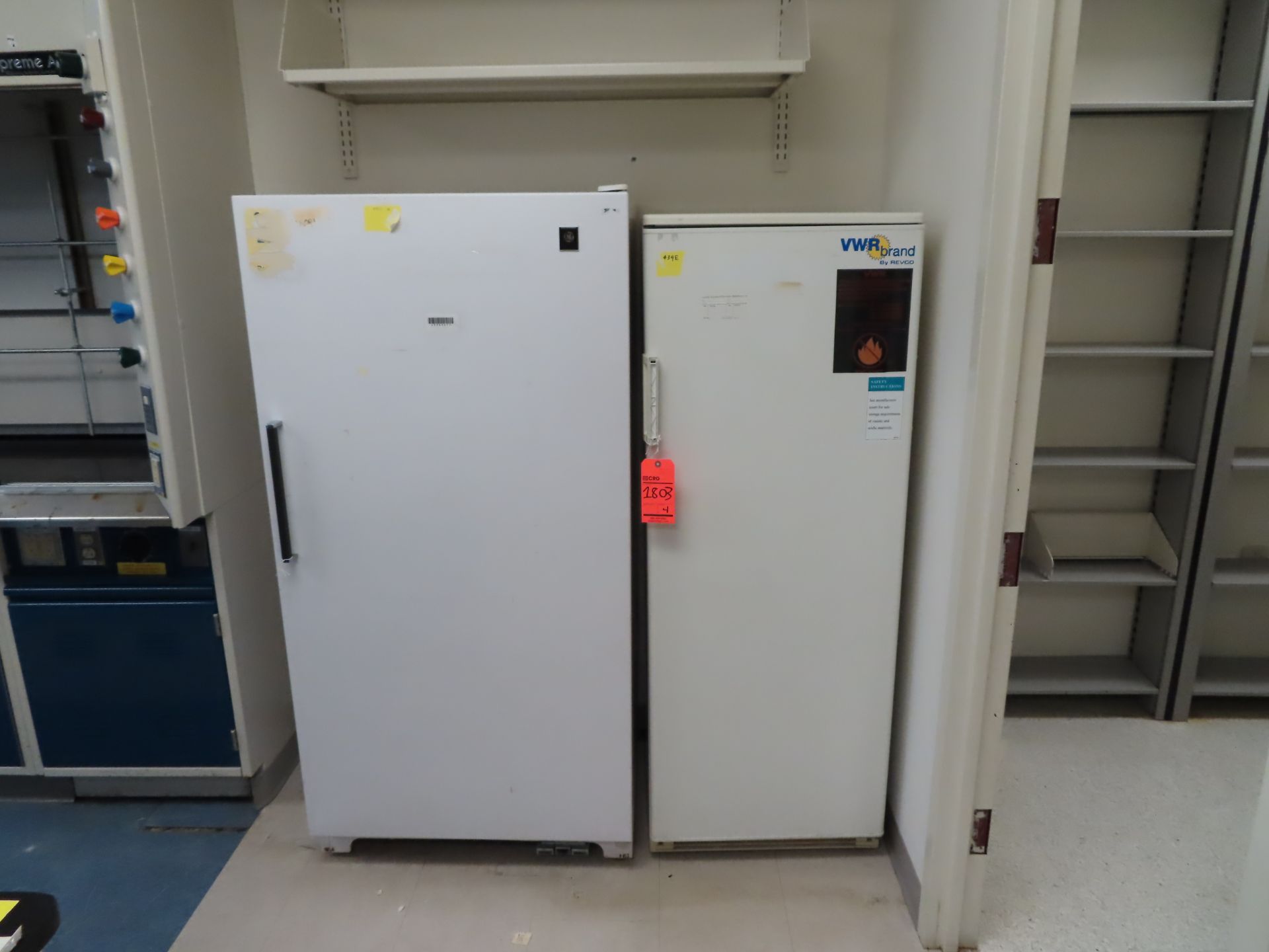 Lot of (3) assorted refrigerator/freezer including: (1) GE freezer, (1) VWR refrigerator/freezer, (