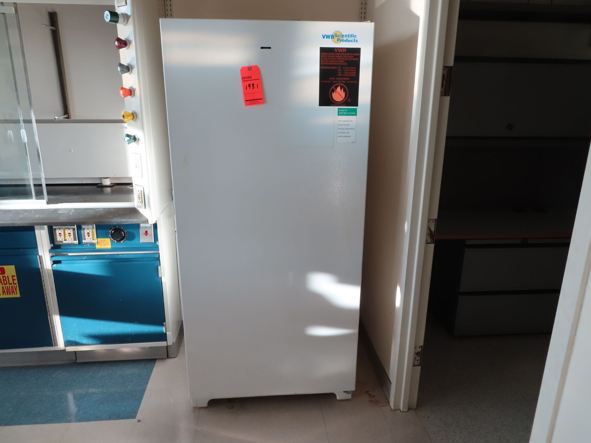 VWR flammable materials storage refrigerator, located C wing 4th floor, room 462A