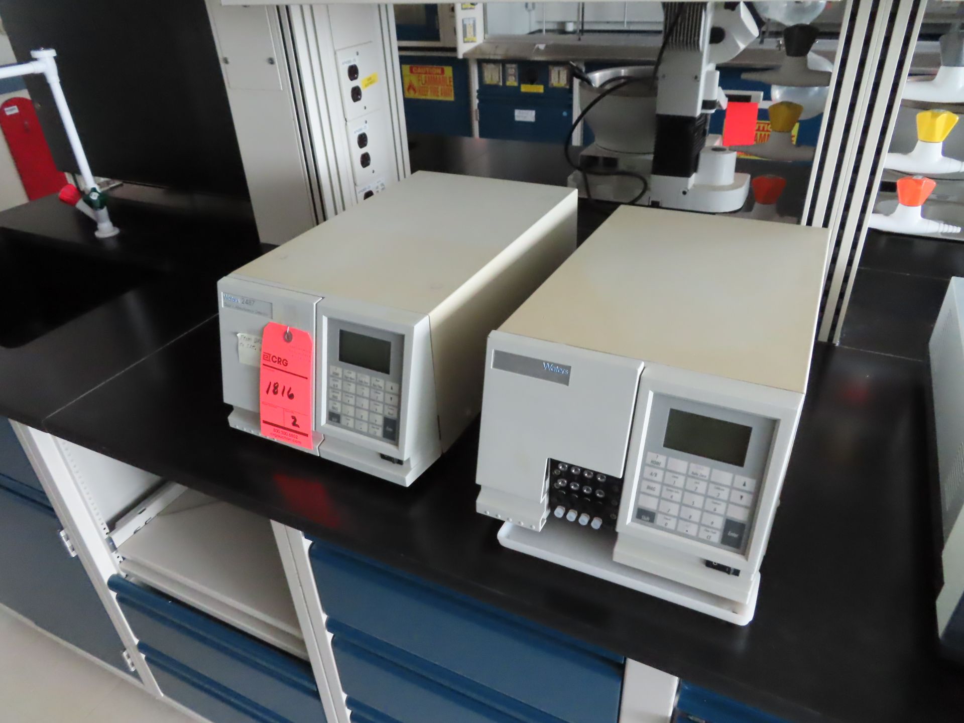 Lot including: (1) Waters 2487 dual absorbance detector, (1) Waters MUX-UV 2488 micro mass detector,