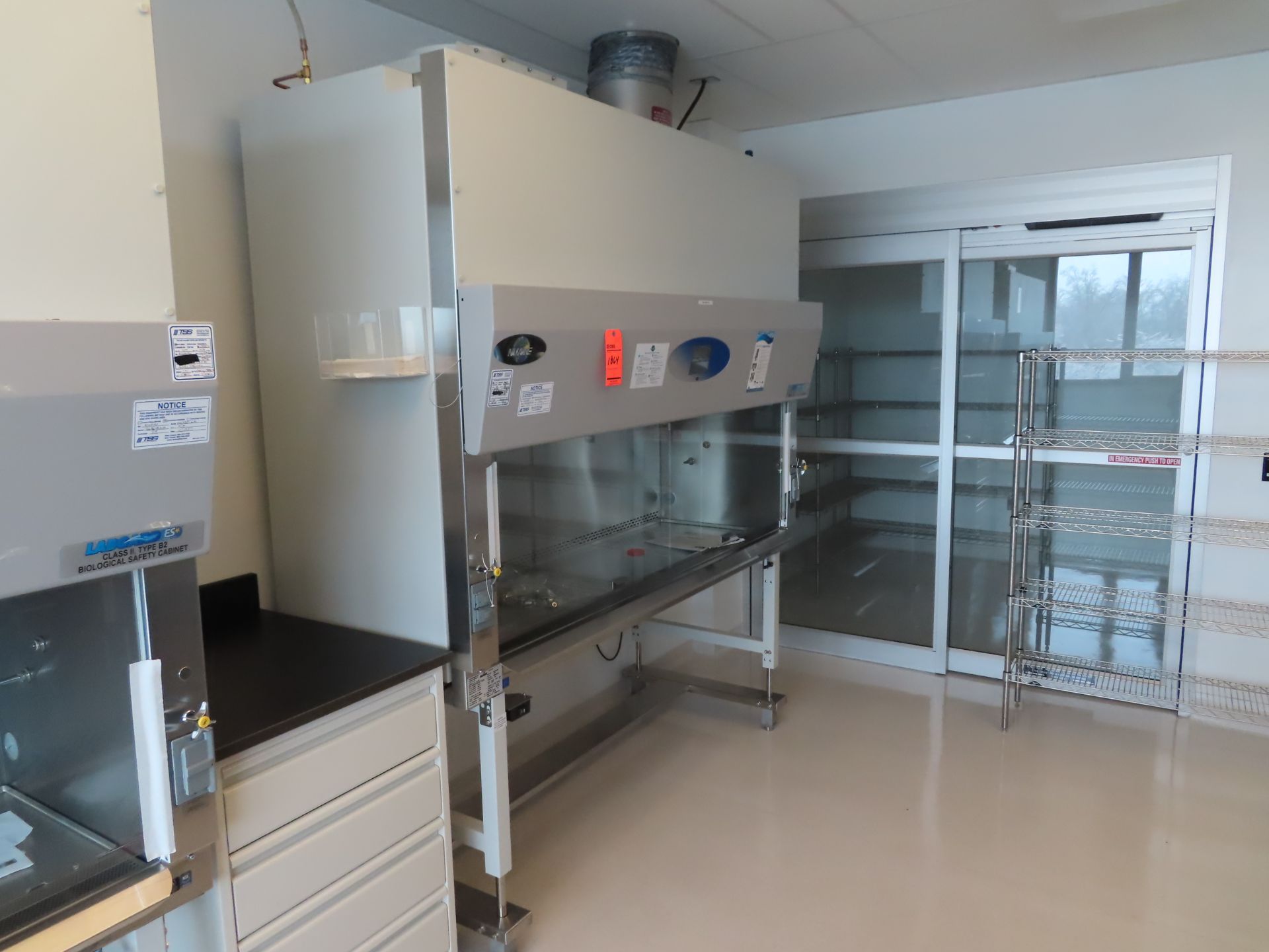 NuAire NU-S435-600 Laminar flow biological safety cabinet with stainless steel interior, 5'10" X