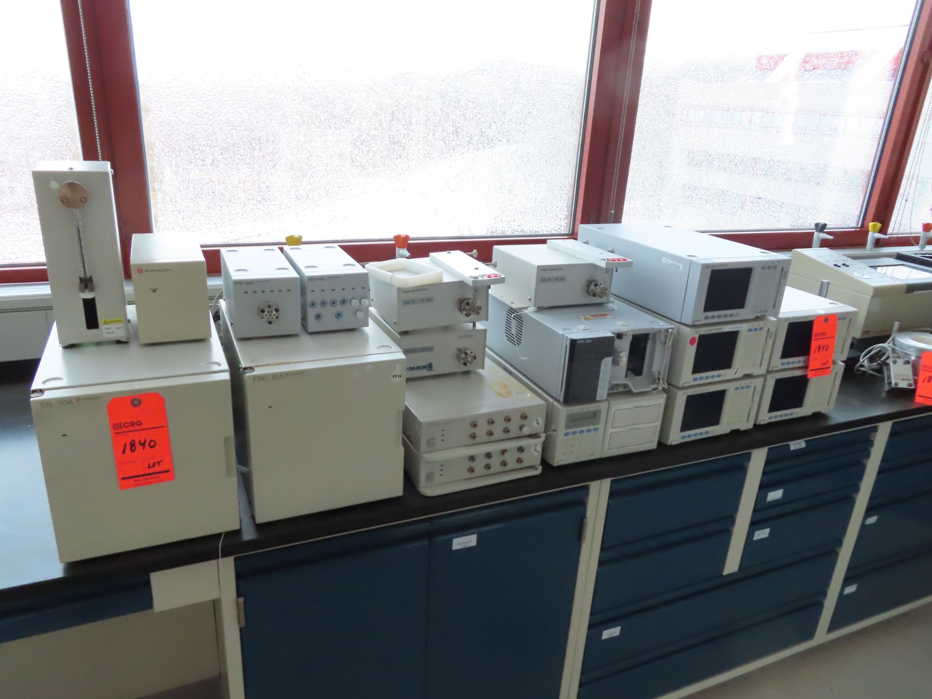 Lot of misc. Shimadzu items including: (1) FRC-10A fraction collector, (1) SIL-10A auto sampler, (1)