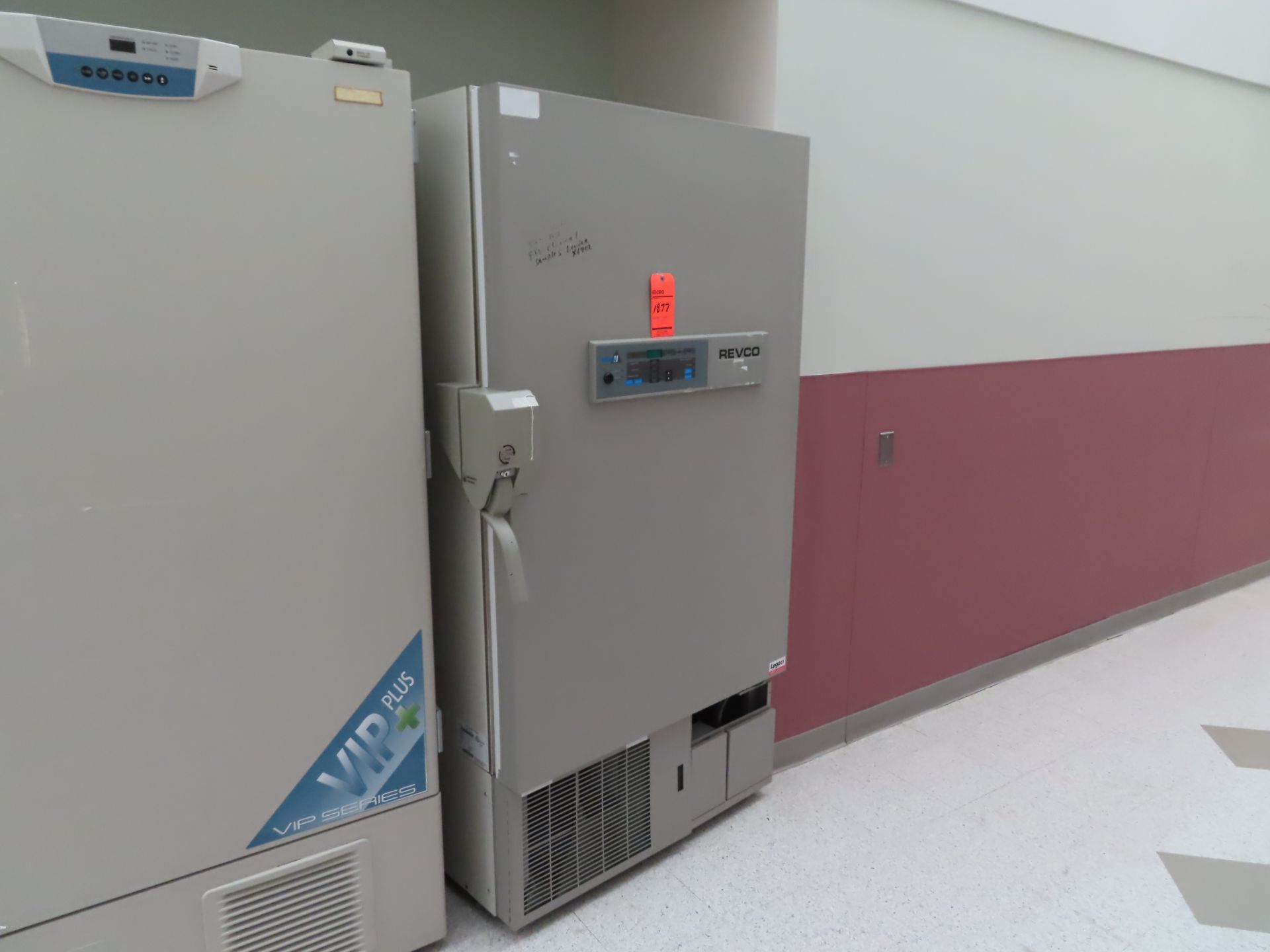 Revco ULT2586-9S1-A36 freezer, s/n 020N-622507-SN, location B wing, 3rd floor, hallway outside of