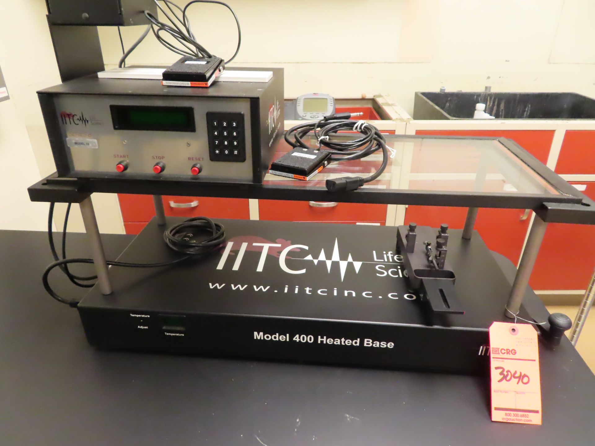 Lot includes (3) IITC Life Science series 8 testing controls, 390G, with 2 400 heated bases, and (1)