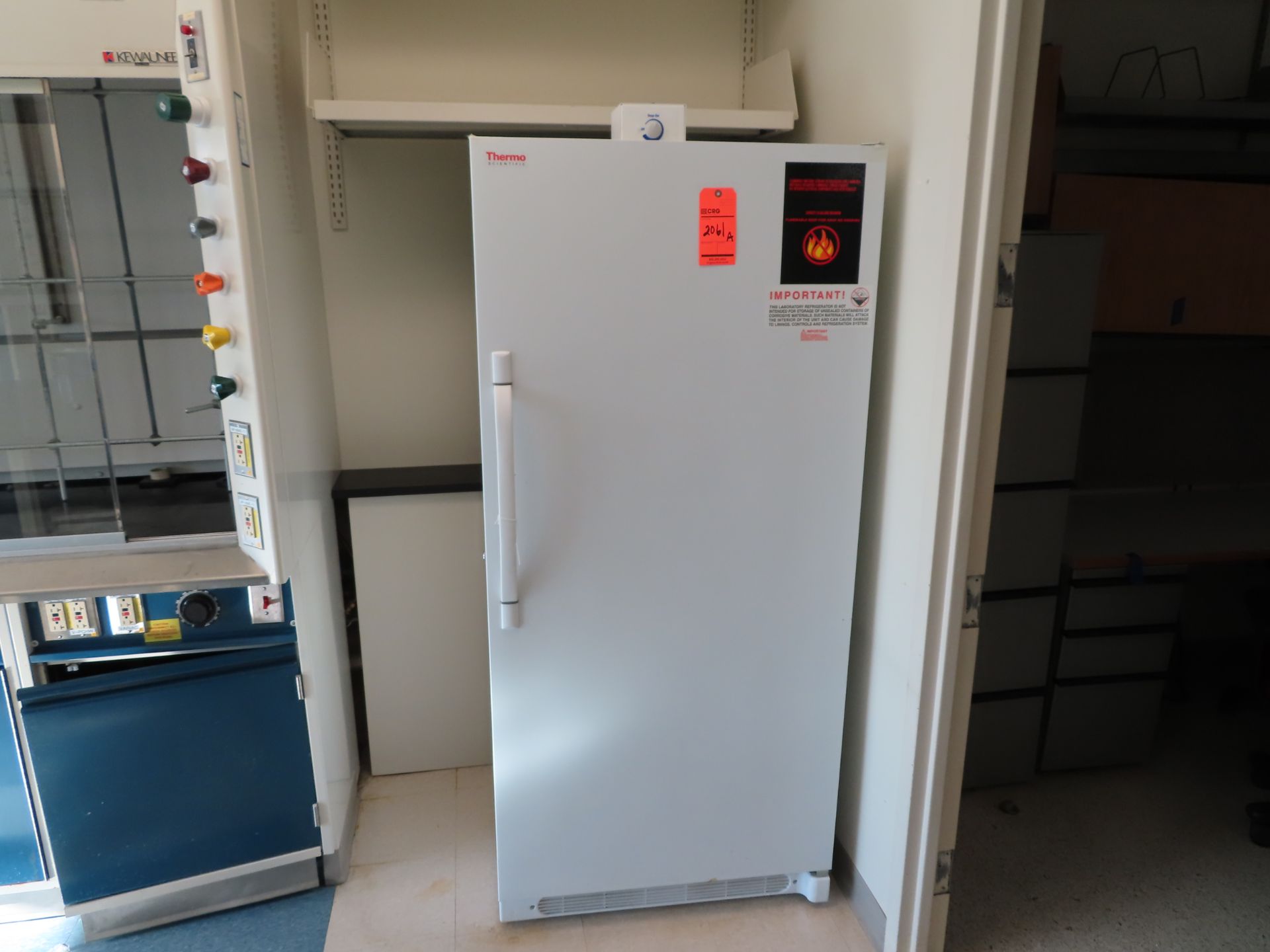 Thermo flammable material storage refrigerator, located in D wing, 4th floor, room 494A