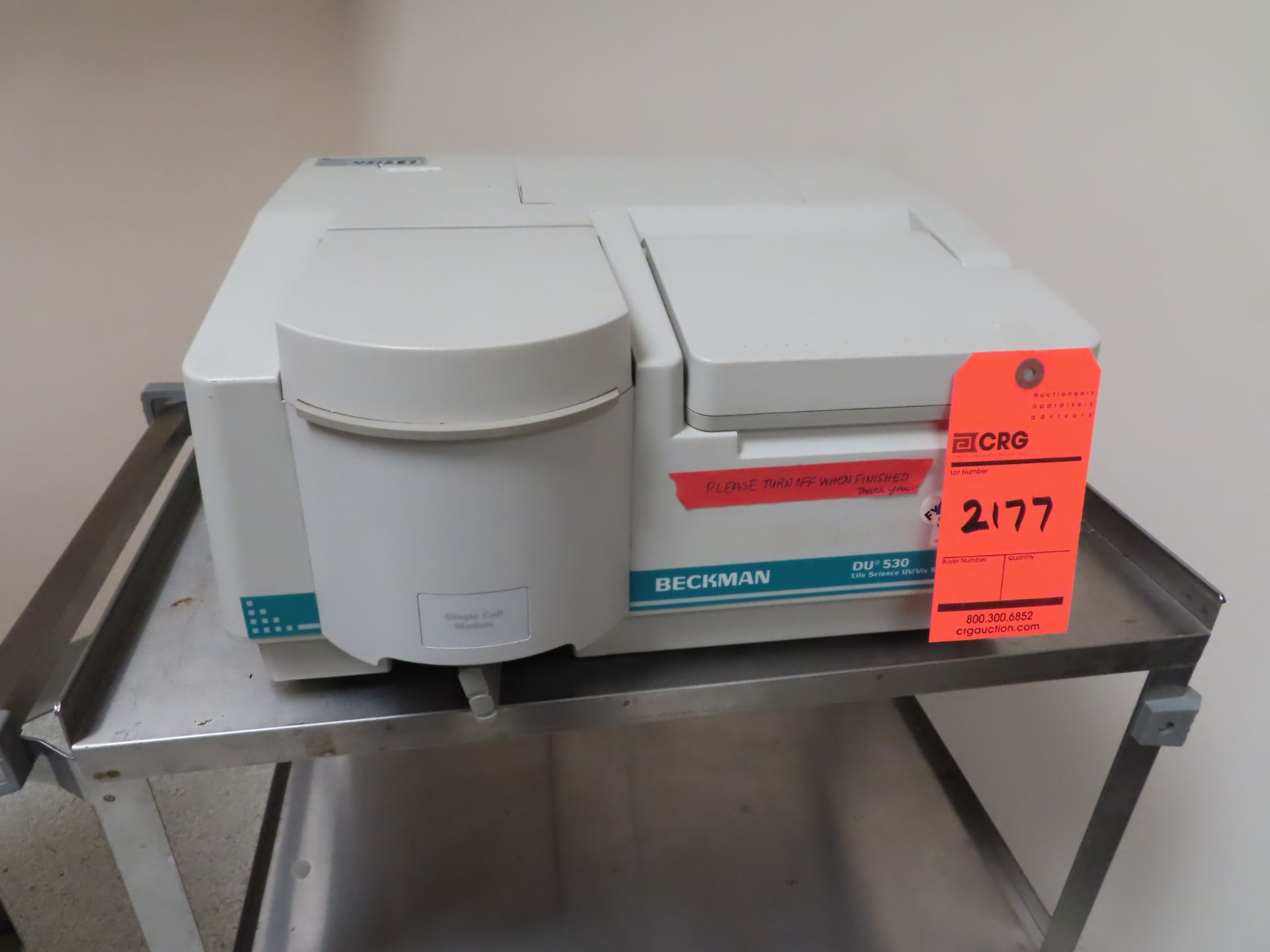 Beckman DU530 UV/VIS spectrophotometer, s/n 451287, located in D wing, 3rd floor, room 389D