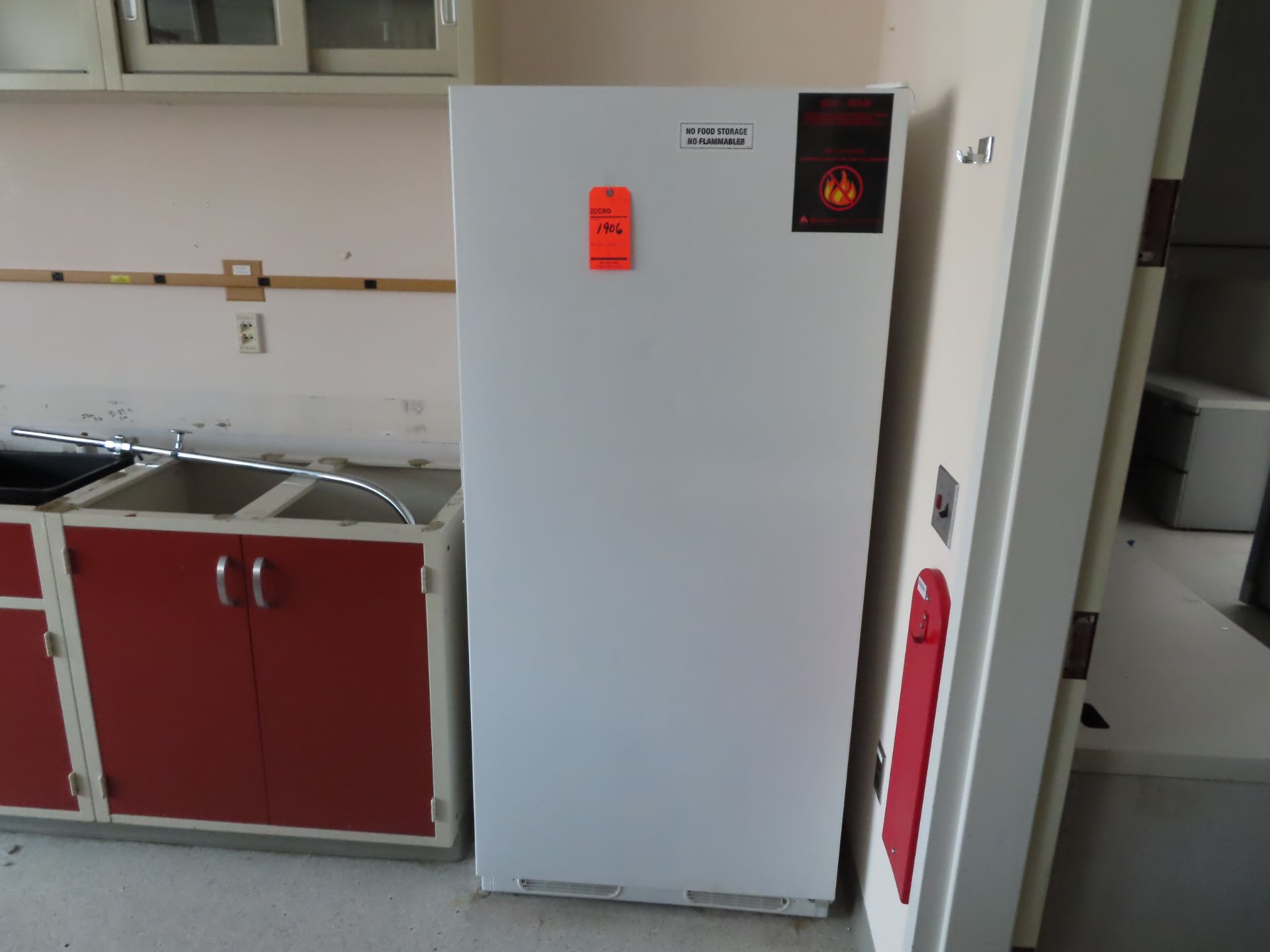 Lab Line flammable material storage refrigerator, located C wing 4th floor, room 451E