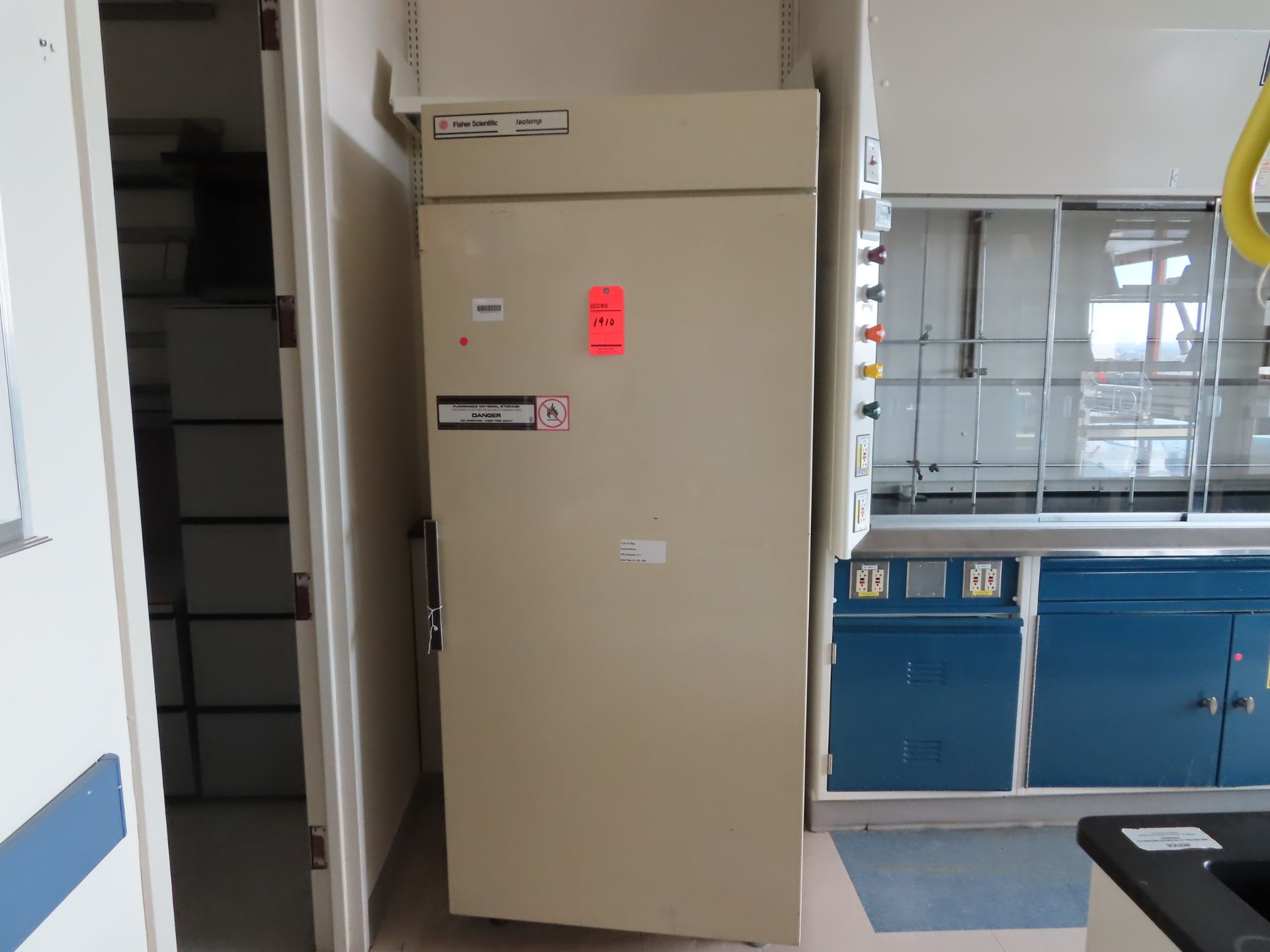 Fisher Isotemp flammable material storage refrigerator, located C wing 4th floor, room 465A