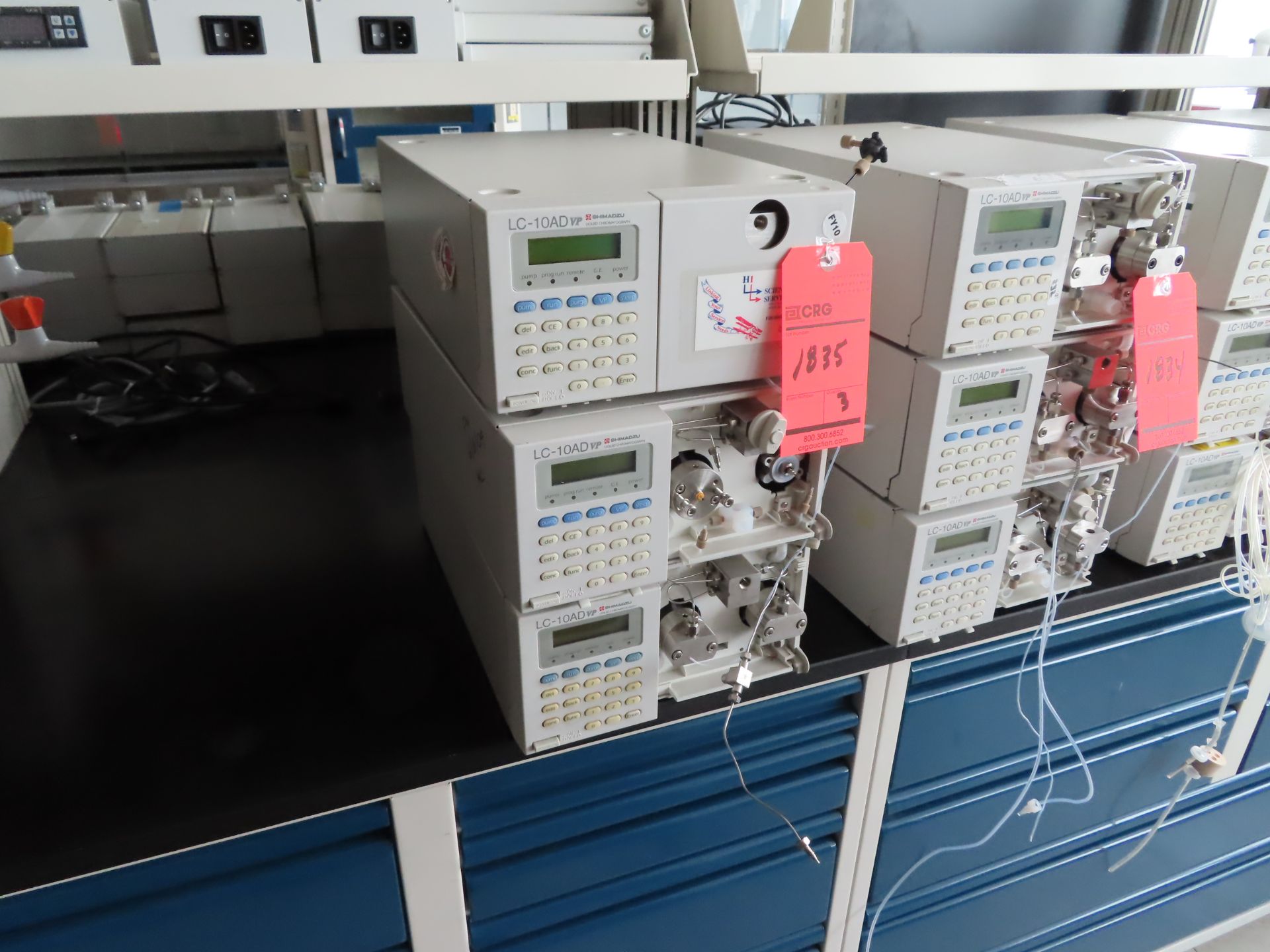 Lot of (3) Shimadzu LC-10AD VP liquid chromatograph pumps, located in B wing, 4th floor, room 435E