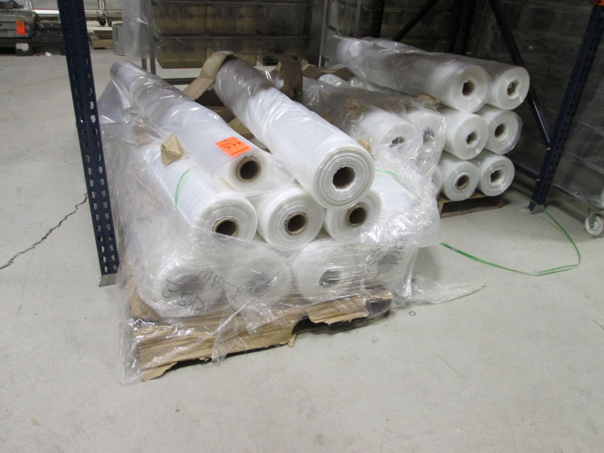 Lot of assorted rolls of plastic bags, 65x30x75x1003. (75) bags per full rolls, 19t rolls. - Image 3 of 4