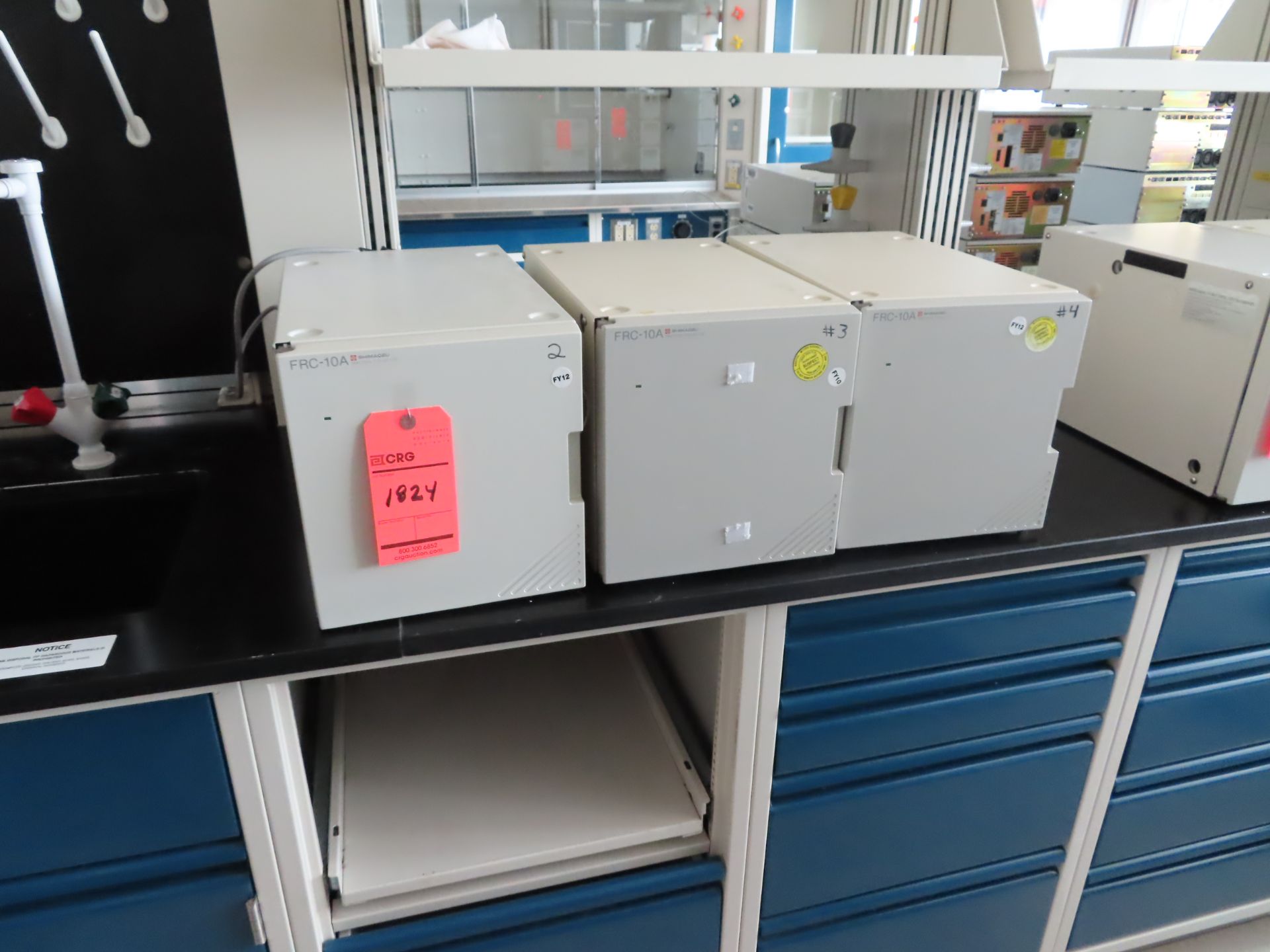 Lot of (3) Shimadzu FRC-10A fraction collectors, located in B wing, 4th floor, room 436E