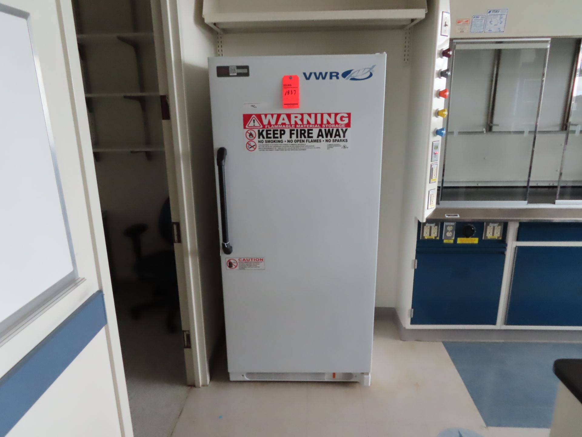 VWR flammable materials storage refrigerator, located in B wing, 4th floor, room 435E