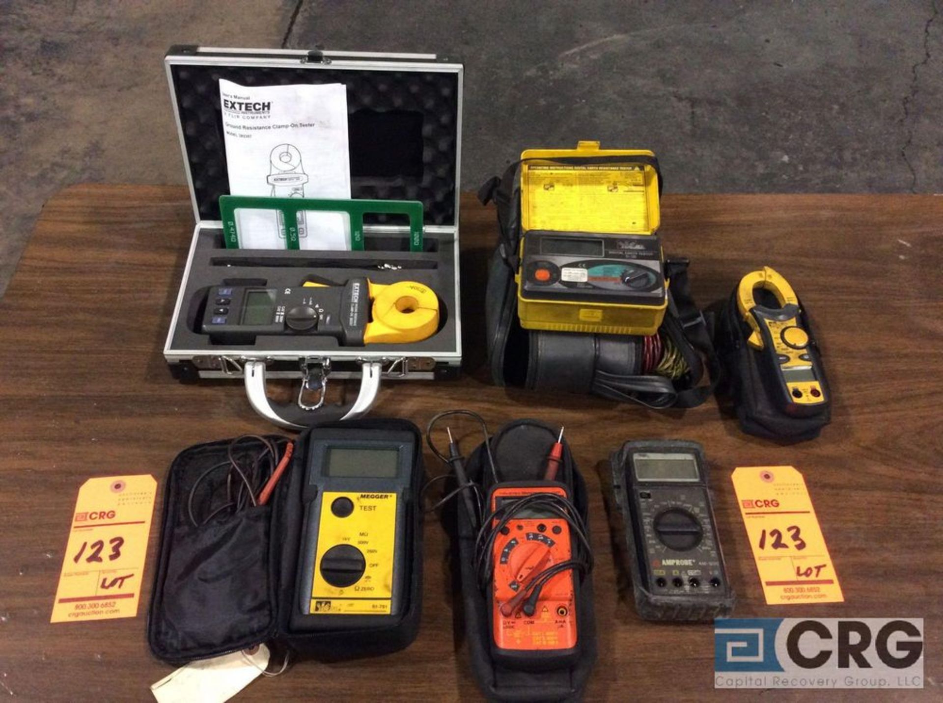 Lot of (6) asst Amprobe, Extech, and Ideal electrical testers